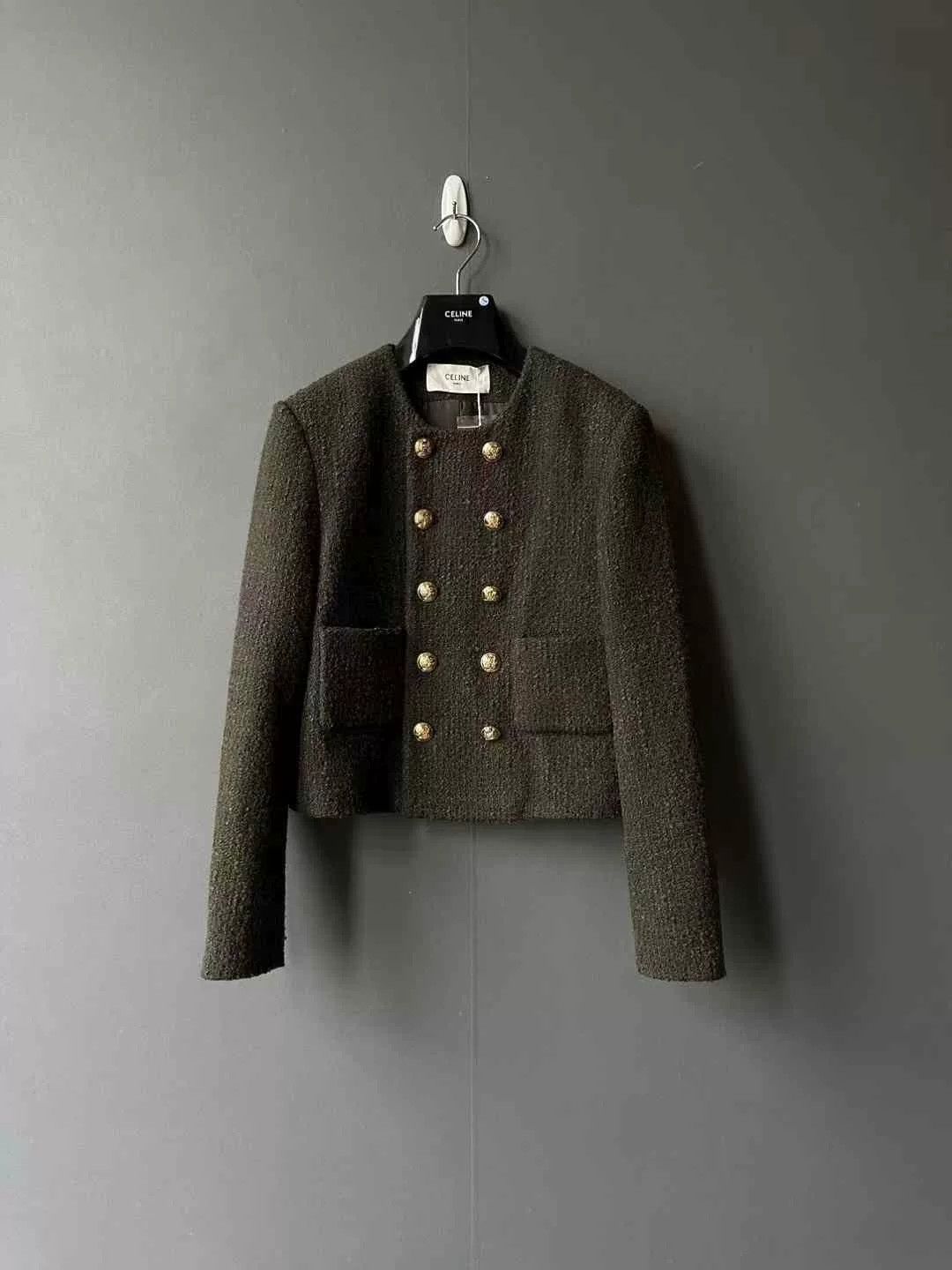 Celine celine green double-breasted wool coat Size M / US 6-8 / IT 42-44 - 1 Thumbnail