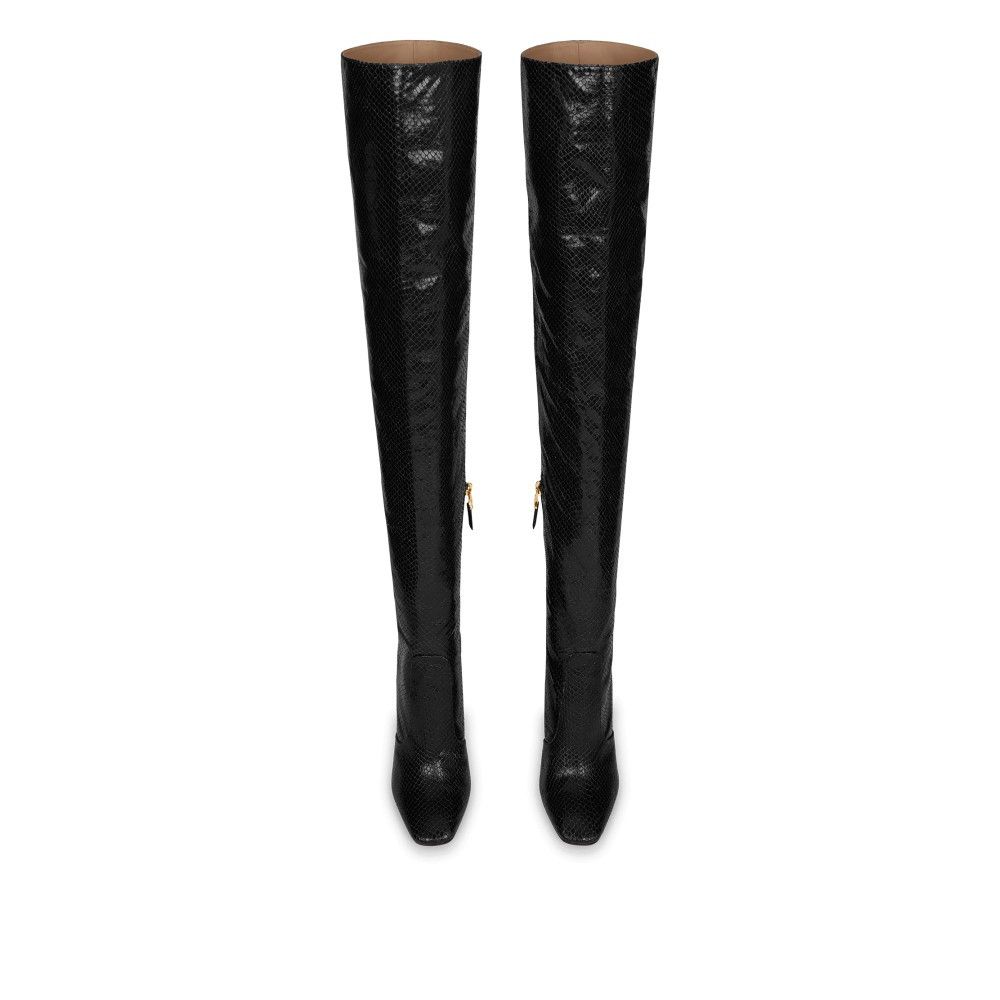 Tom Ford o1loc1c0925 W3469 Leather Carine Over The Knee Boots Black Size US 6 / IT 36 - 4 Thumbnail