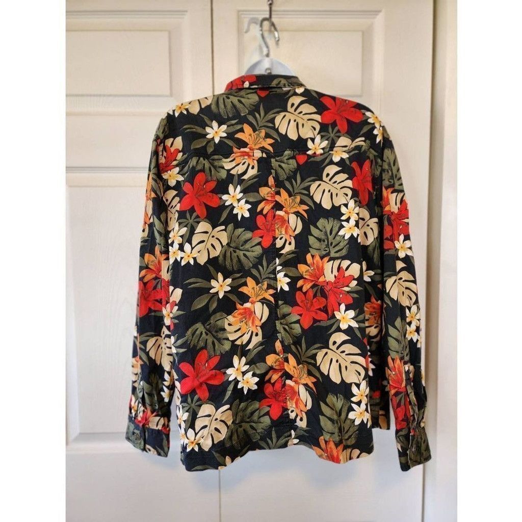 Chicos Chico's Floral Blouse Size L / US 10 / IT 46 - 3 Thumbnail