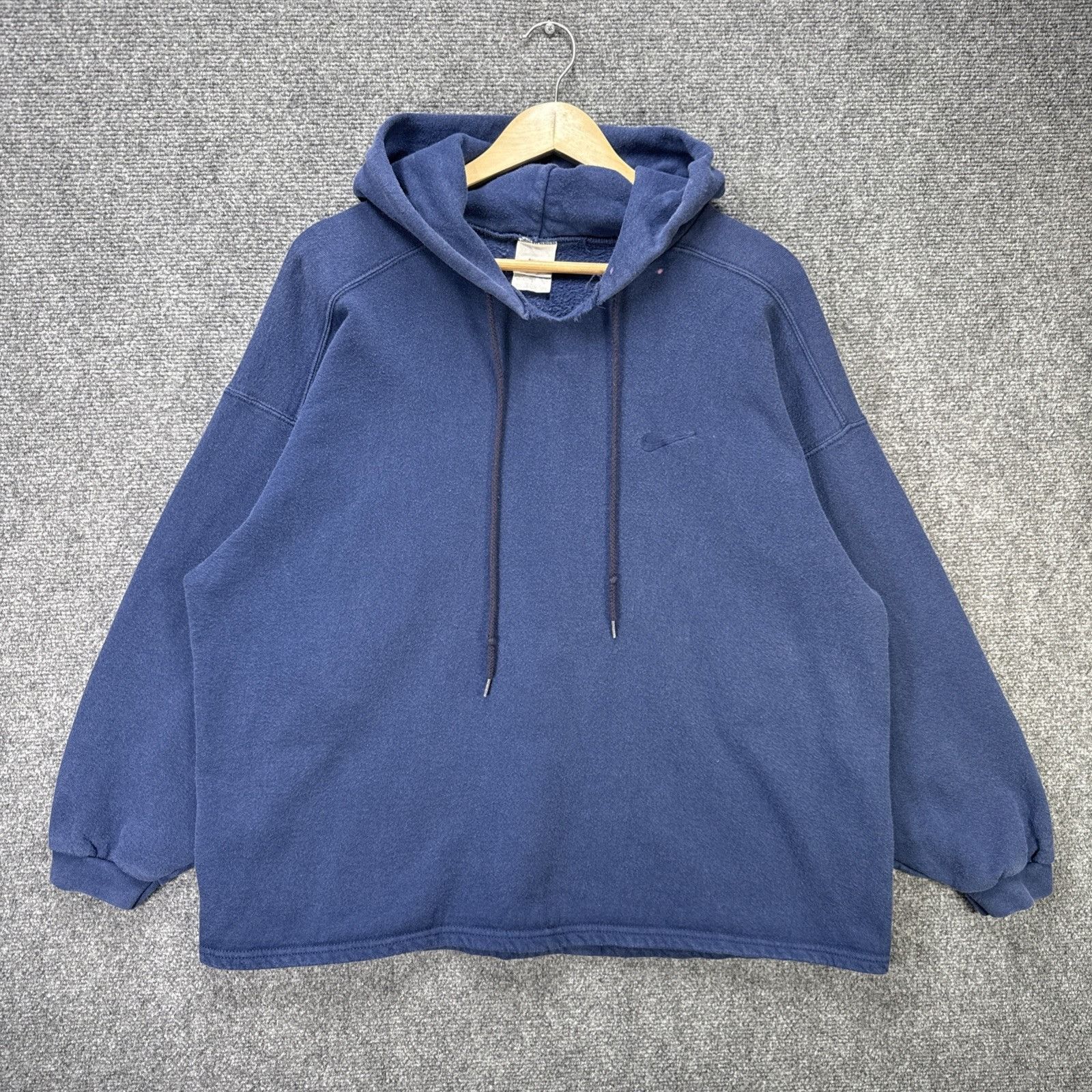Nike Vintage Nike Hoodie Mens Large Navy 90s Center Swoosh Size US L / EU 52-54 / 3 - 2 Thumbnail