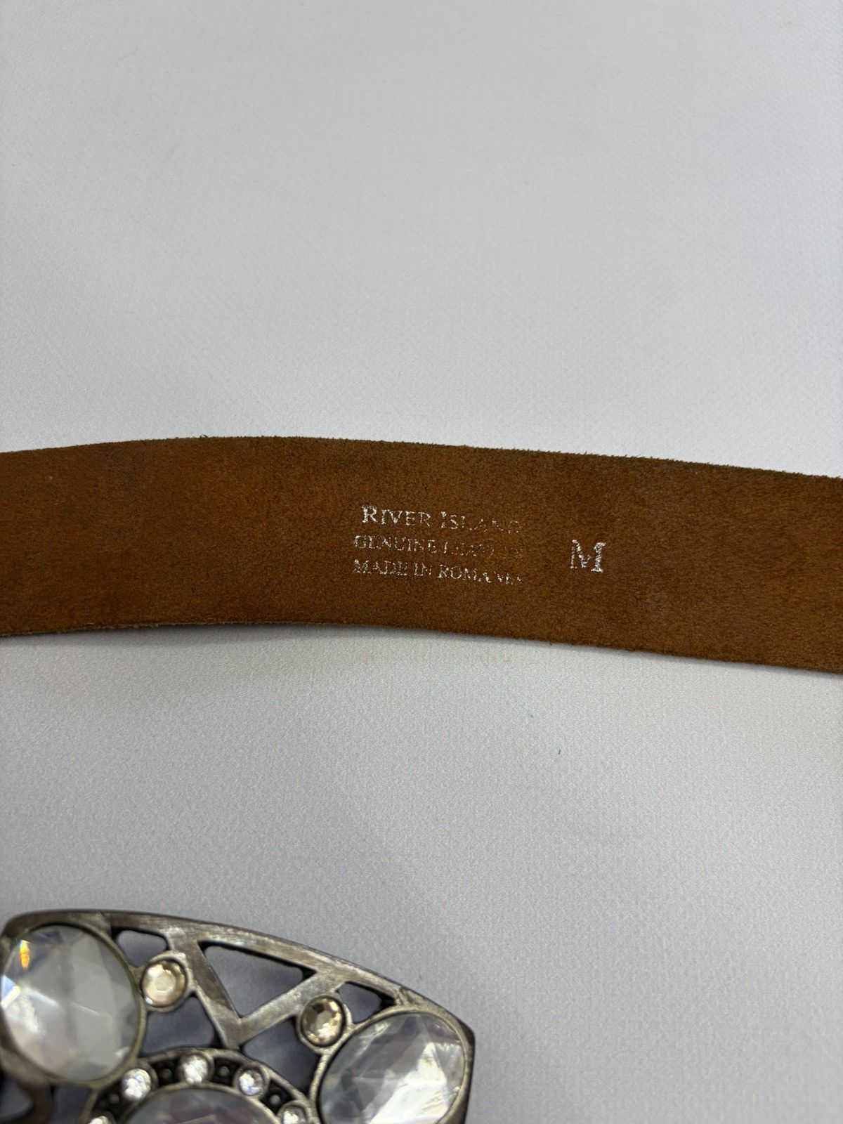 Hysteric Glamour Vintage Distressed Leather Crystal Belt Y2K Rockstar Grunge Size 32 - 18 Thumbnail