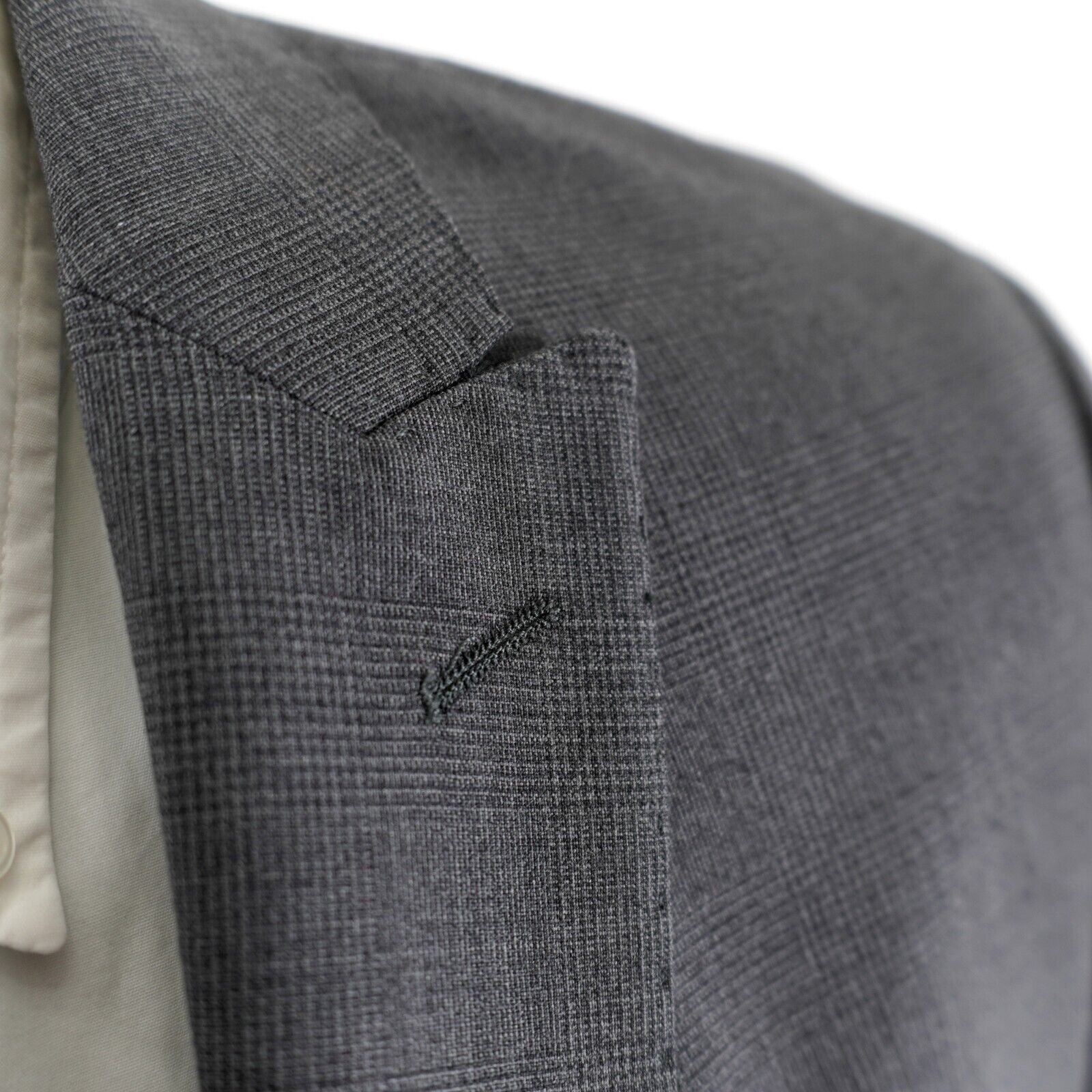 Banana Republic Banana Republic Tailored Fit Wool Gray Glen Plaid W/ Blue 1 Size 36R - 2 Thumbnail