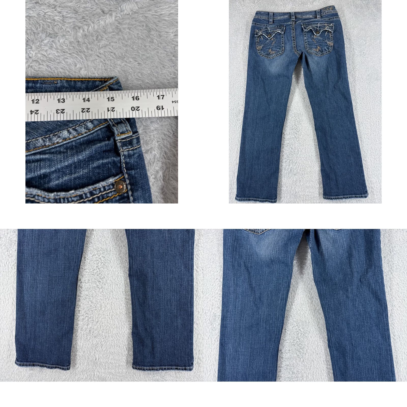 Silver Jeans Co. Silver Jeans Pants Womens 31 Blue Denim Jeans Crop Low Rise 30x26 Pioneer Flood Size 24" / US 00 / IT 34 - 9 Thumbnail