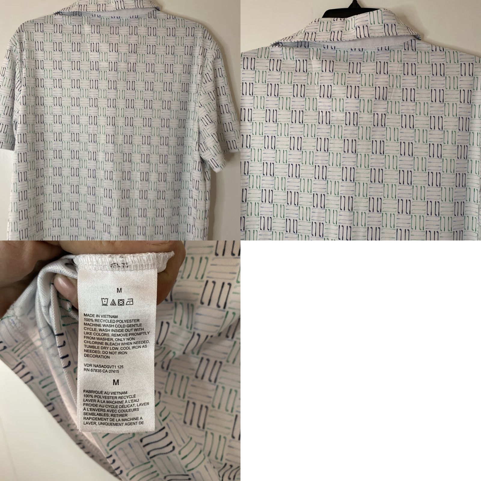 Nautica Nautica Navtech Polo Shirt Golf AOP Sustainably Crafted Recycled Mens M Clubs Size US M / EU 48-50 / 2 - 8 Thumbnail