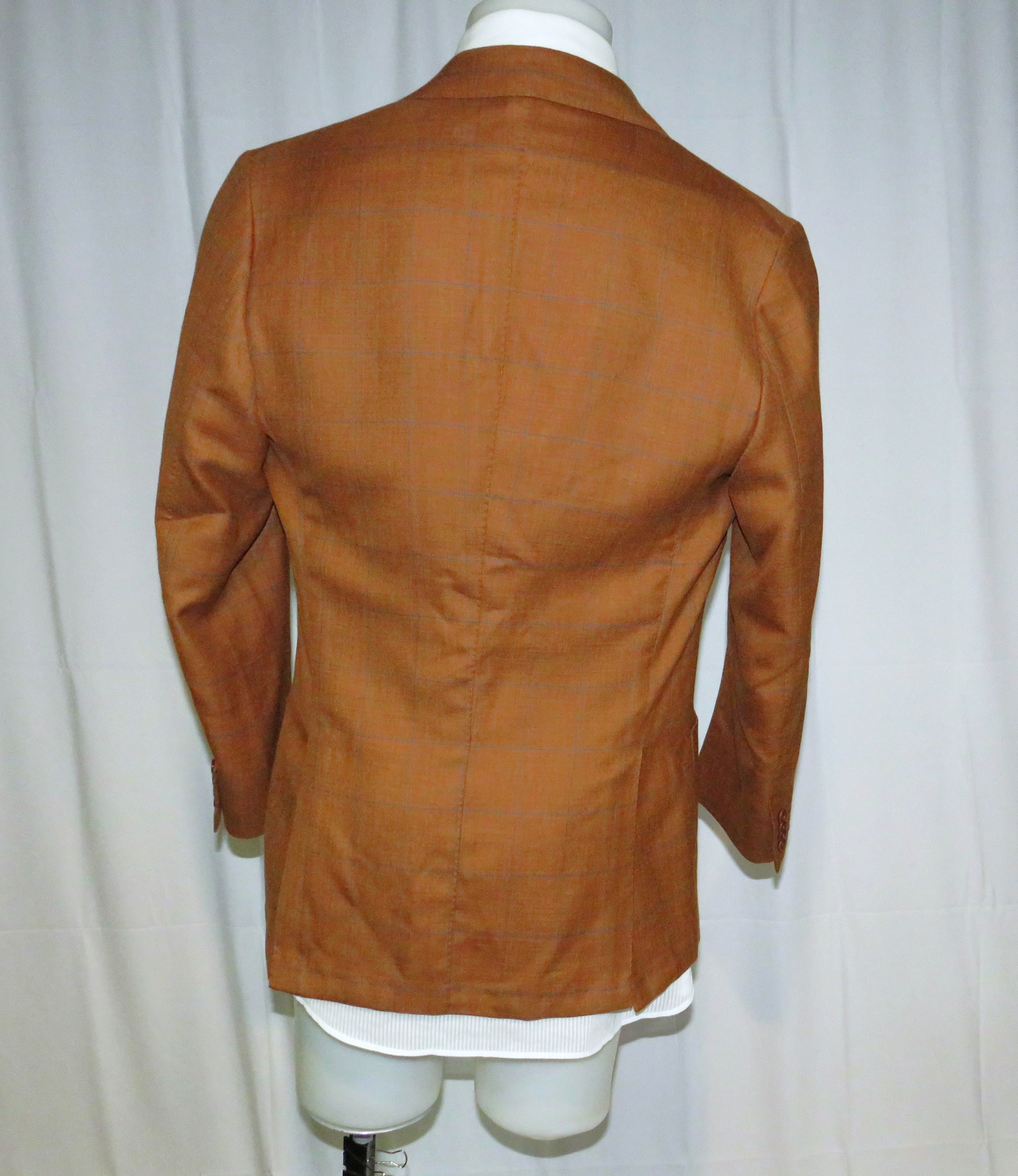 Kiton Handmade Brown Windowpane 100% Cashmere 3/2 Sport Coat 39R Size 38R - 9 Thumbnail
