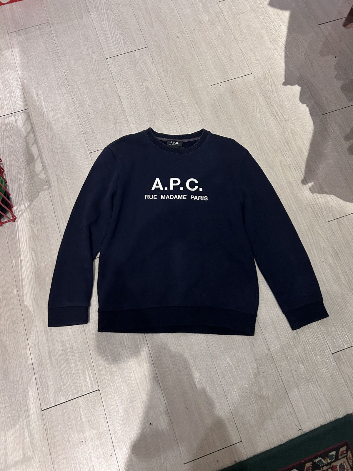 A.P.C. navy blue A.P.C. Rufus logo sweatshirt made in Japan Size S / US 4 / IT 40 - 1 Thumbnail