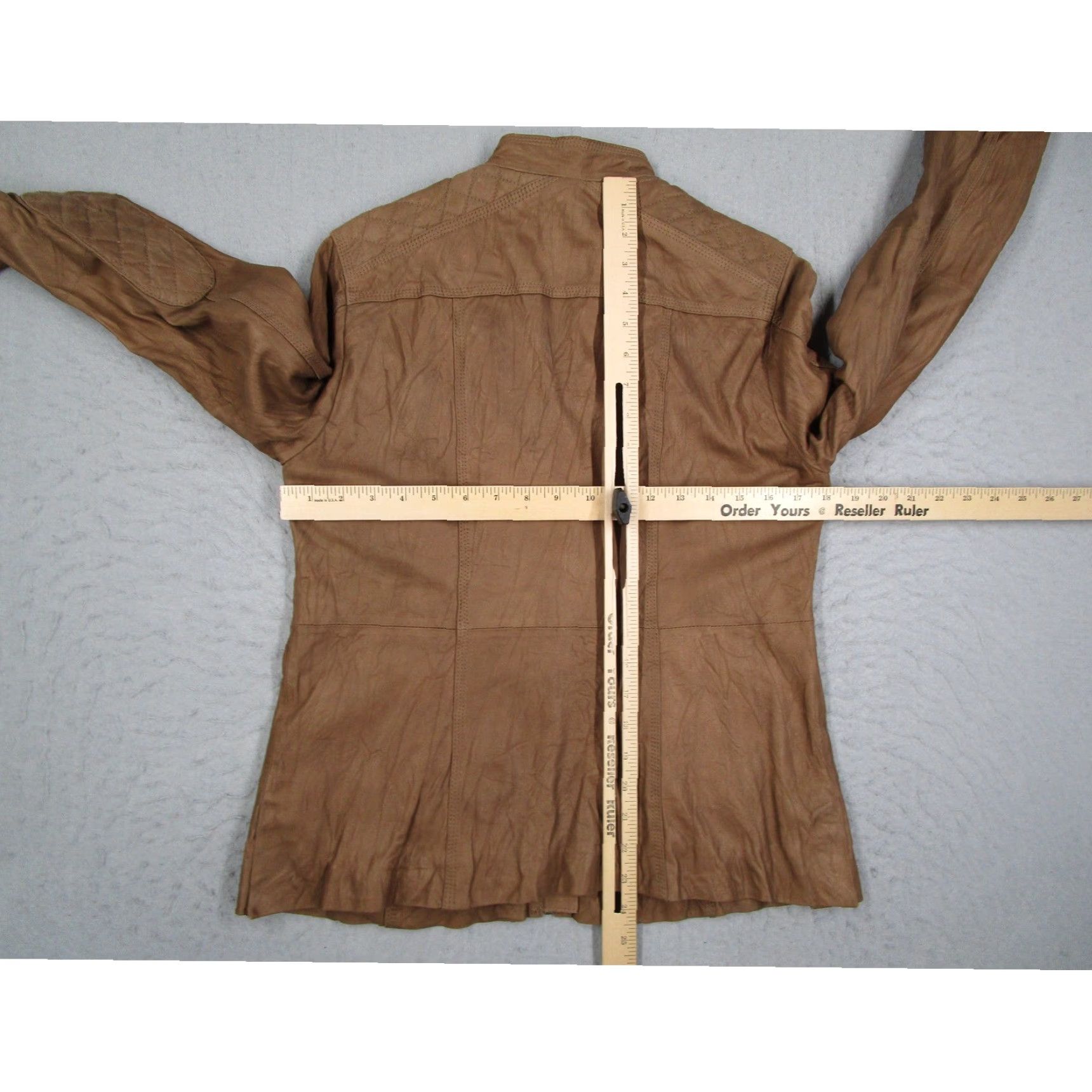Alpinestars Alpinestars Denise Focil Leather Cafe Racer Jacket Women M Tan Brown Quilt Zip Pockets Slim Short Coat Casual Vintage No Size M / US 6-8 / IT 42-44 - 7 Thumbnail