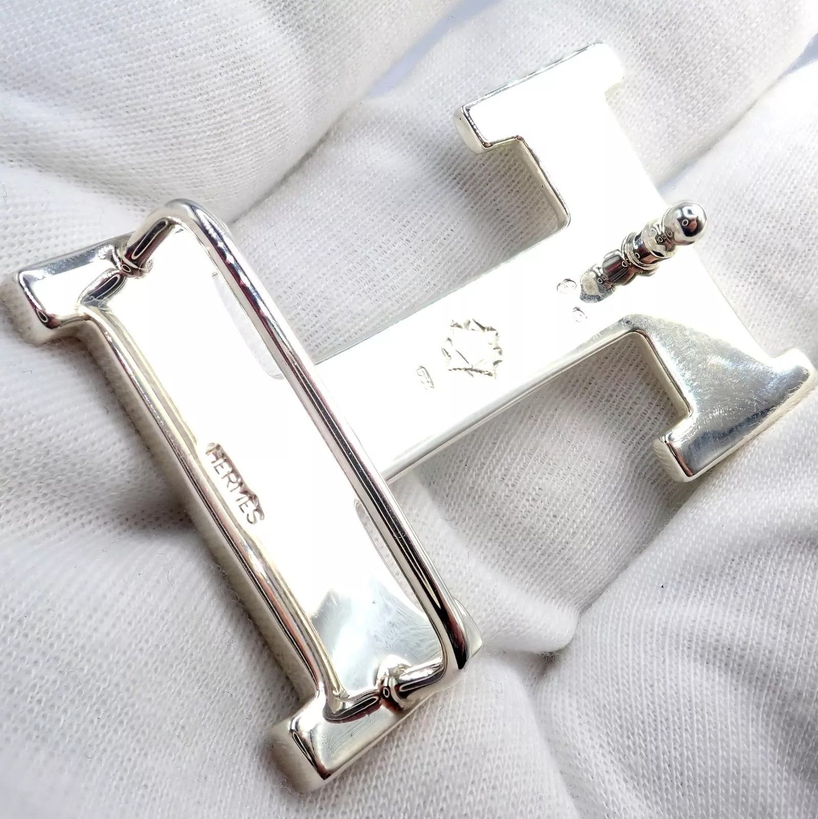 Hermes Hermes Silver Signature Classic Large H Belt Buckle 32m Size ONE SIZE - 9 Thumbnail