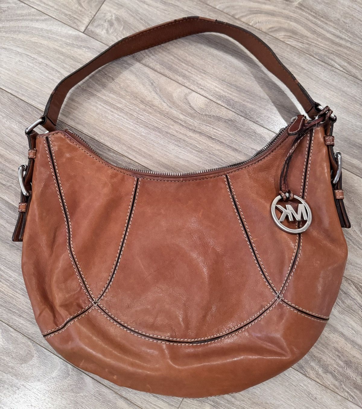 Michael Kors × Vintage Vintage Michael Kors Brown Leather Hobo Handbag Size ONE SIZE - 2 Thumbnail