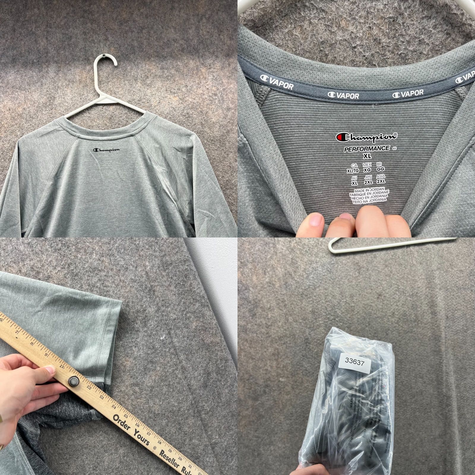 Champion Champion Shirt Mens XL Gray Short Sleeve Athletic Vapor Performance Jersey VTG Size US XL / EU 56 / 4 - 8 Thumbnail