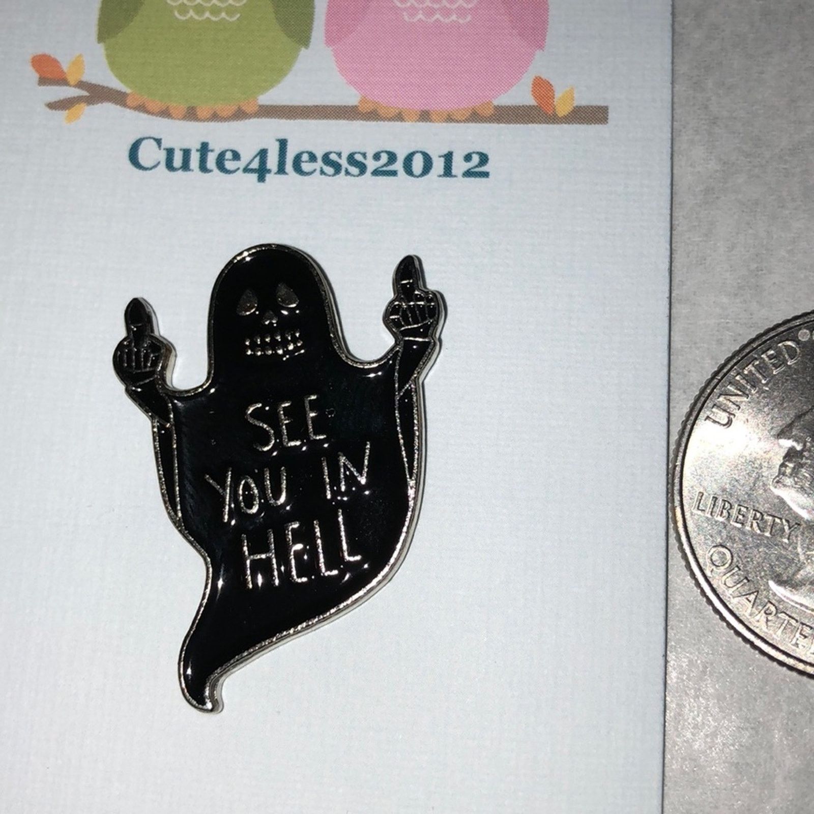 Other See You in Hell Ghost Halloween Pin Brooch Size ONE SIZE - 1 Thumbnail