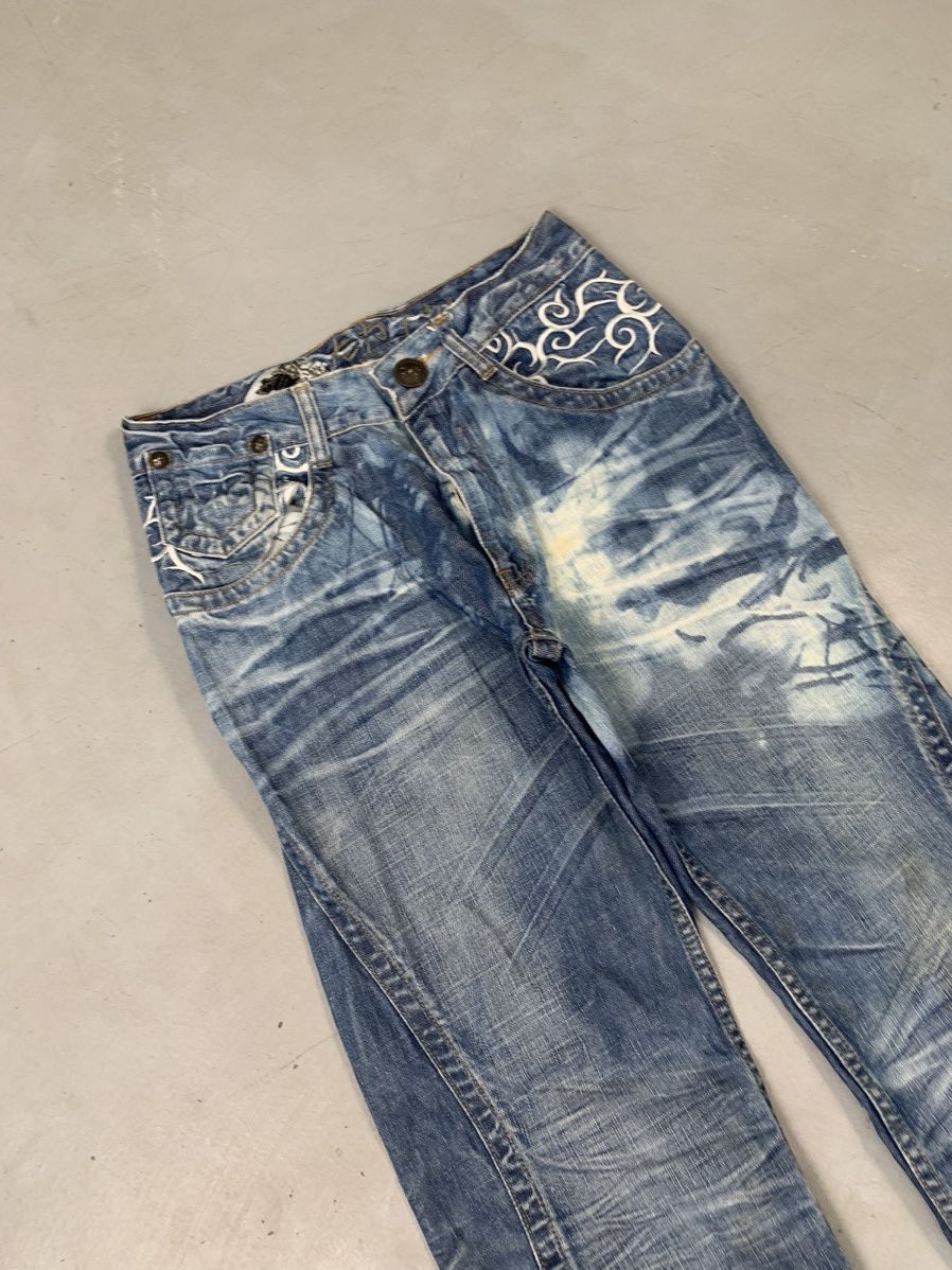 Japanese Brand Vintage big train embroidered denim Size US 30 / EU 46 - 9 Thumbnail