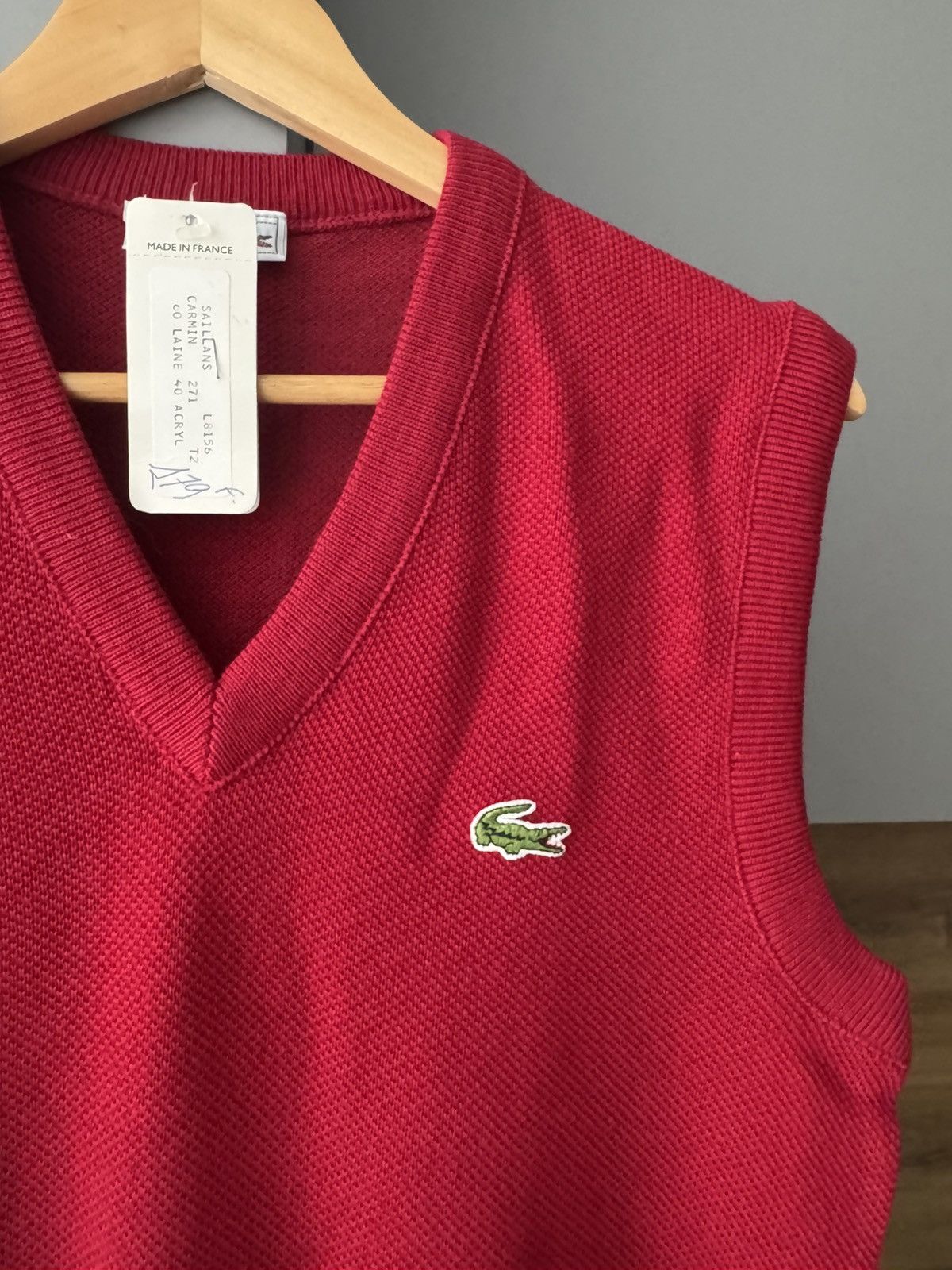 Lacoste New With Tags Vintage Lacoste Polo Vest V-Neck Very Rare Size US S / EU 44-46 / 1 - 6 Thumbnail