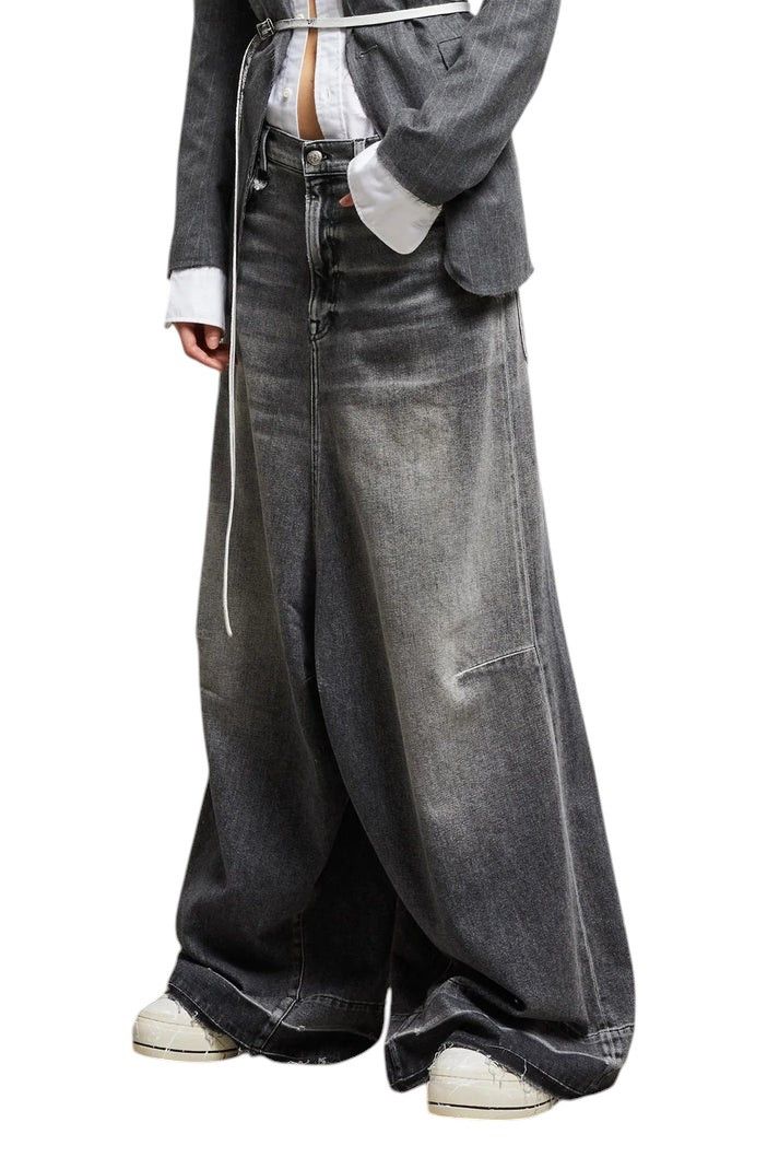 R13 JESSE 27 Vintage Grey Wide Drop Crotch Faded 85461 Size 27" / US 4 / IT 40 - 1 Thumbnail