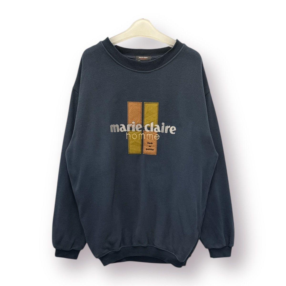 Japanese Brand ⚡️ MARIE CLAIRE HOMME ROUNDNECK SWEATSHIRT - L Size US M / EU 48-50 / 2 - 1 Thumbnail