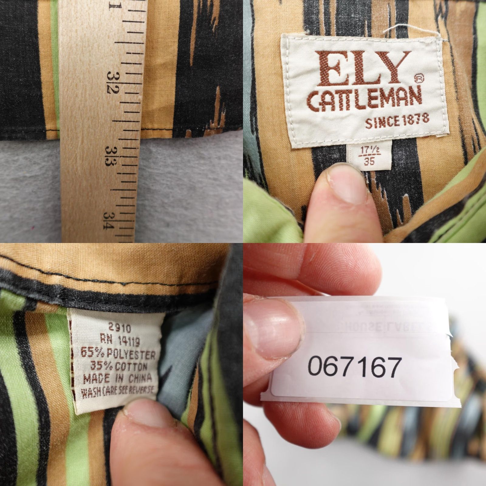 Vintage VINTAGE Ely Cattleman Shirt Mens XL Southwestern Pearl Snap Western Stripe Aztec Rodeo Size US XXL / EU 58 / 5 - 8 Thumbnail