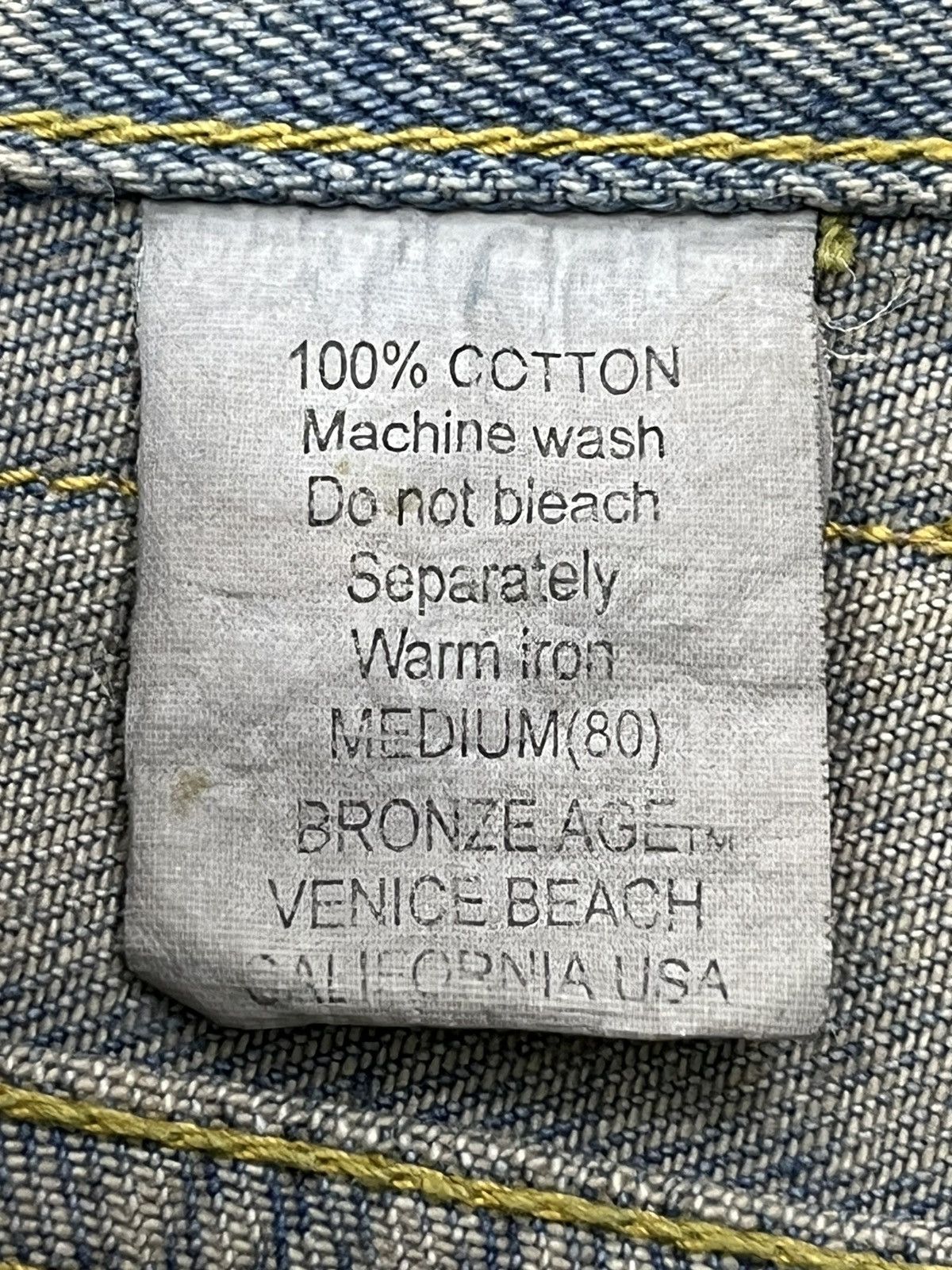Vintage 🔥Vtg BRONZE AGE Ultra Baggy Mud Wash Sun Faded Skate Denim Size US 29 - 12 Thumbnail