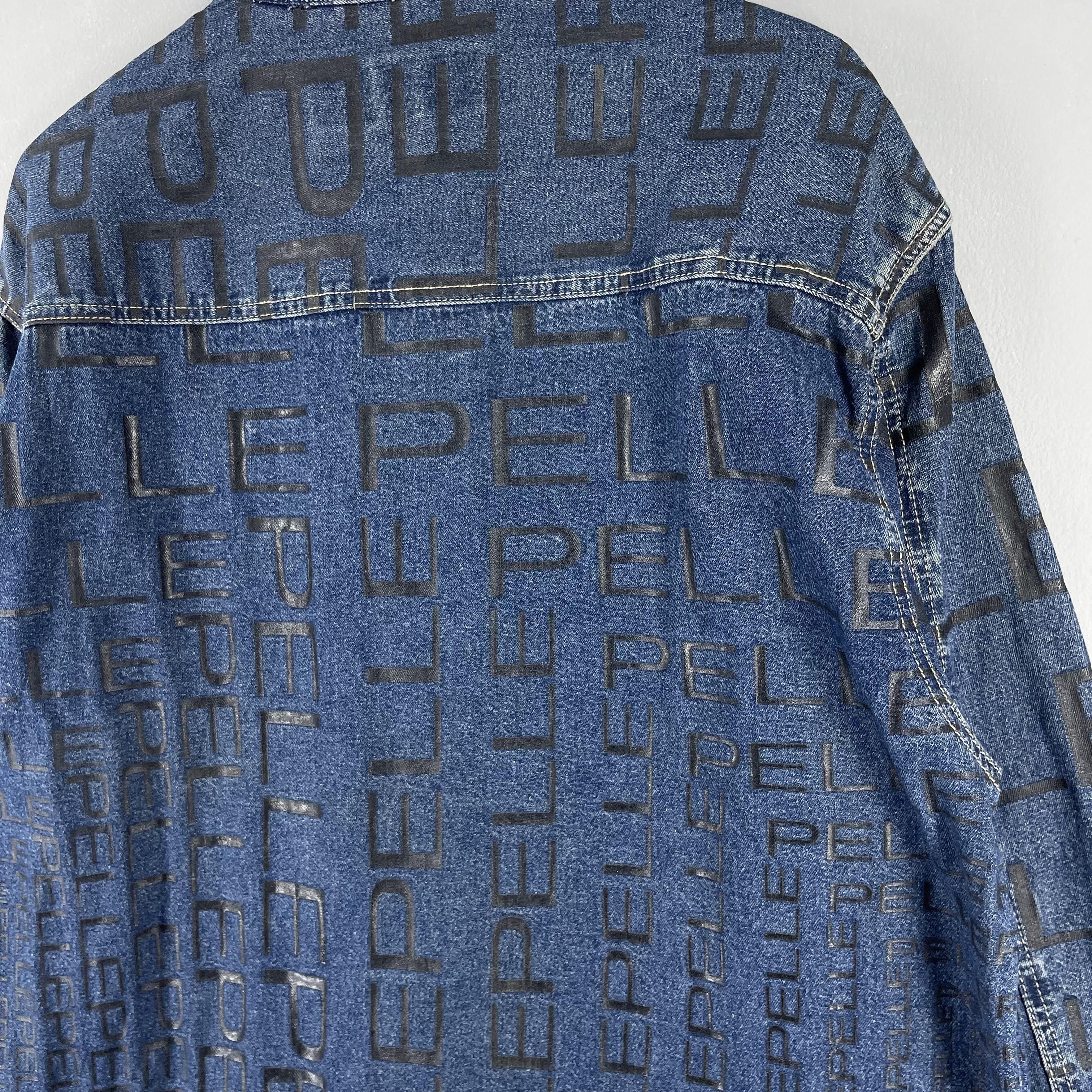 Marc Buchanan Vintage 90s PELLE PELLE Monogram Workwear Denim Jacket Size US L / EU 52-54 / 3 - 11 Thumbnail