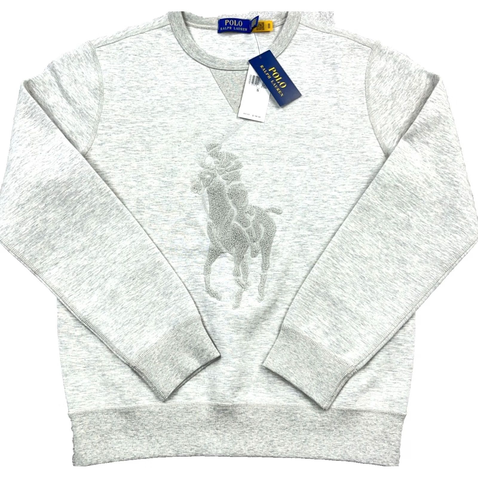 Polo Ralph Lauren Polo Ralph Lauren Sweatshirt Men Small Heather Gray Big Pony Crewneck Sweater Size US S / EU 44-46 / 1 - 2 Thumbnail