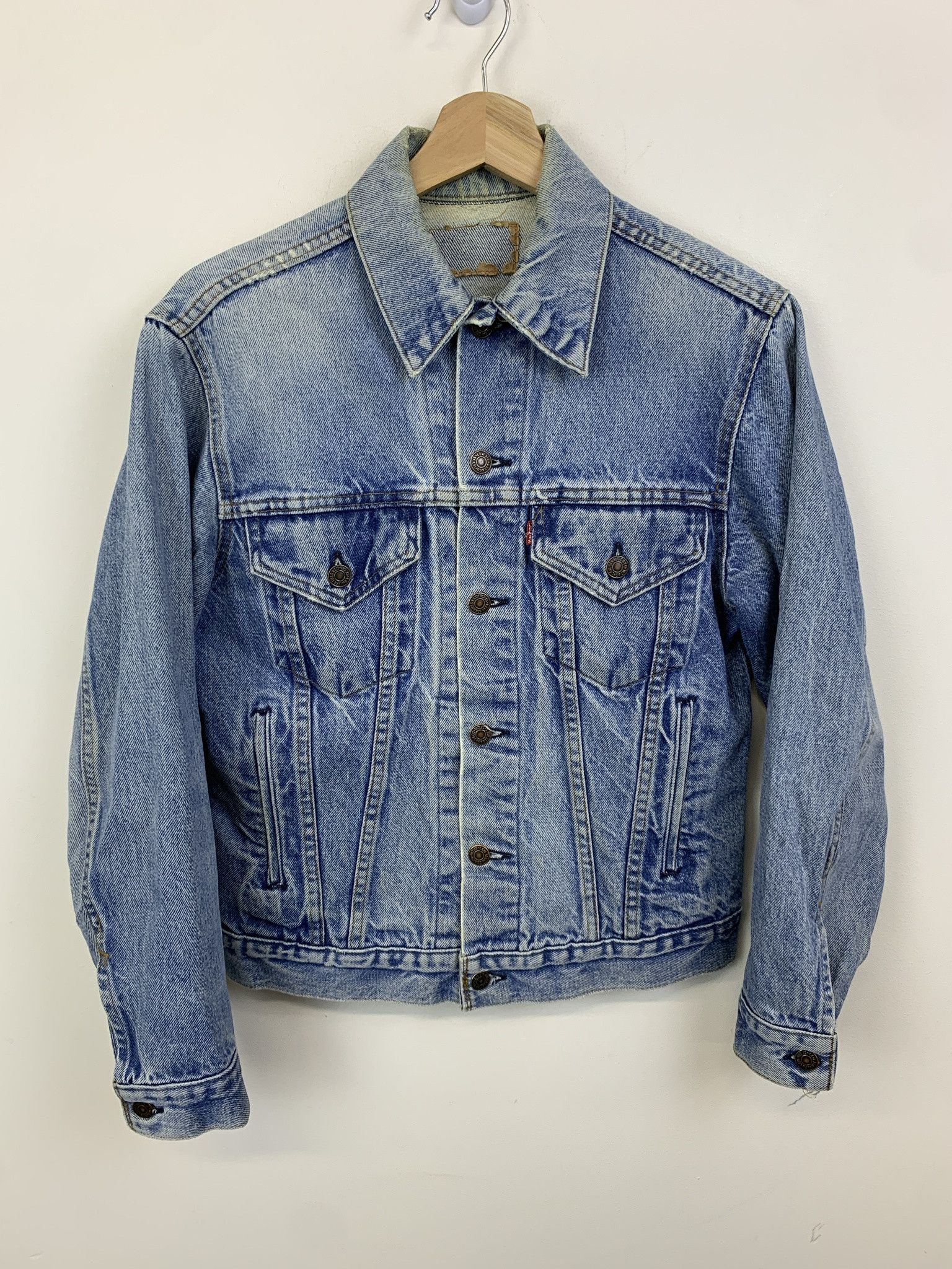 Levi's Vintage 1990s Levi's Faded Denim Jacket Size XS Size US XS / EU 42 / 0 - 1 Thumbnail