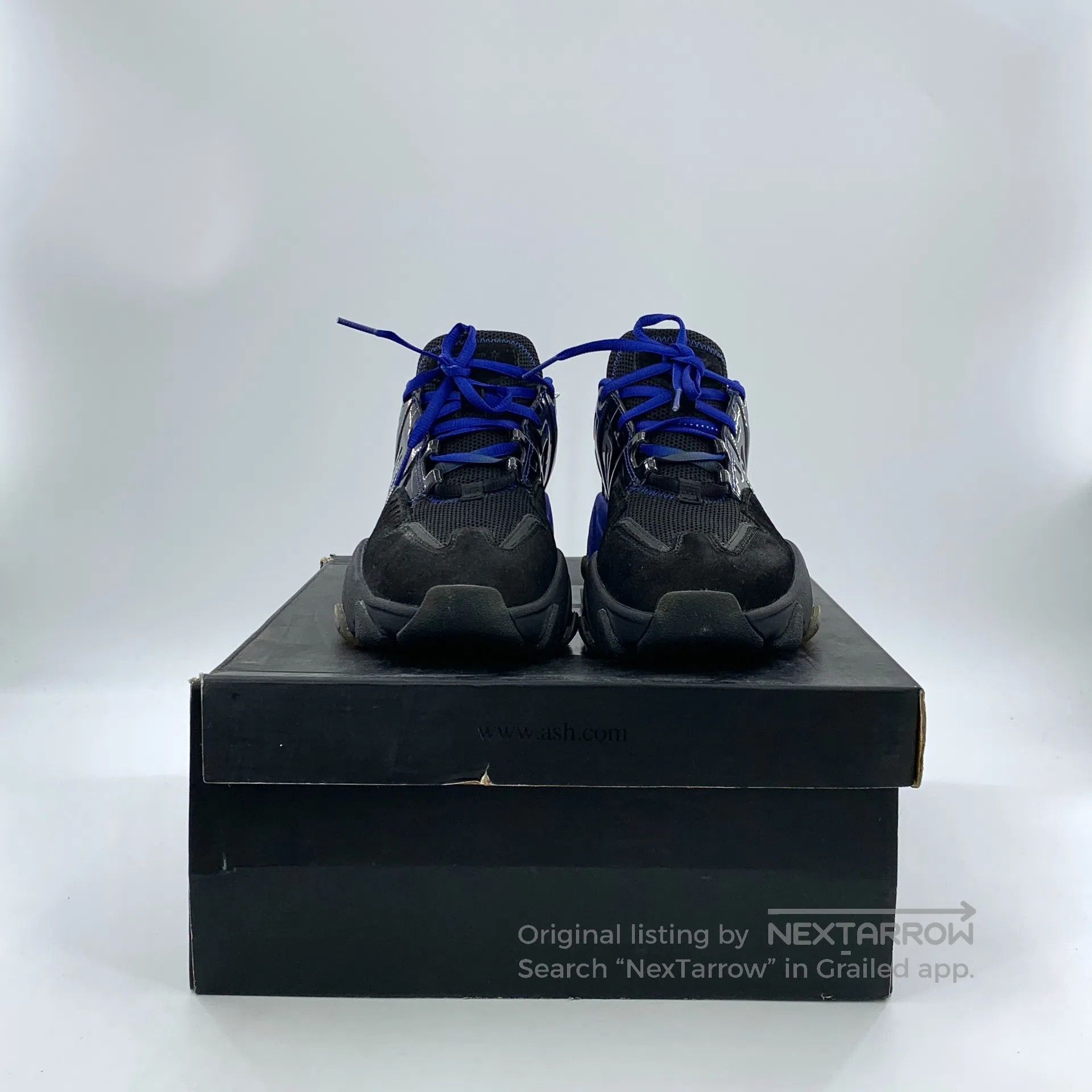 ASH Ash Blue and Black Contrast Color Laced Casual Flat Dad Sh Size US 5 / EU 37 - 7 Thumbnail