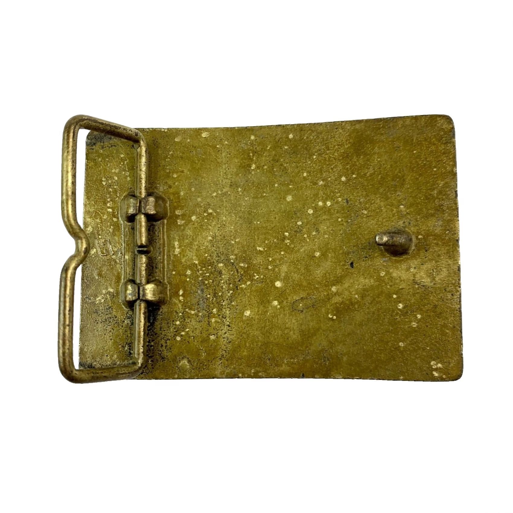 Vintage VINTAGE Dupont Leather Metal Rectangle Belt Buckle Belt Buckle Brown 1980s Occupational Adult Unisex Mens Womens Boys Girls Size ONE SIZE - 4 Thumbnail