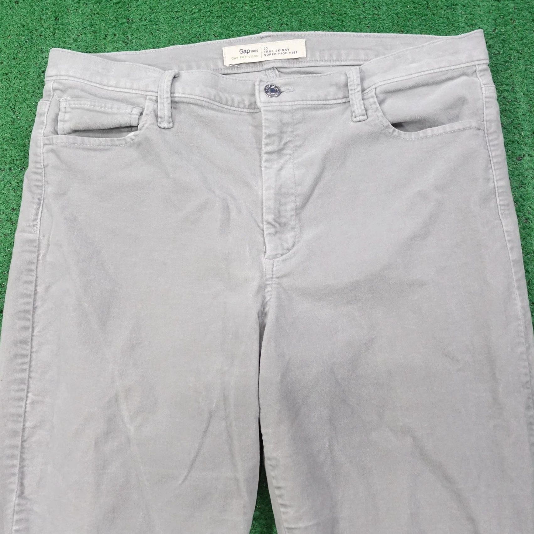 Gap Gap 1969 Jeans Womens 33 Gray True Skinny Super High Rise Stretch Felt Size 24" / US 00 / IT 34 - 2 Thumbnail