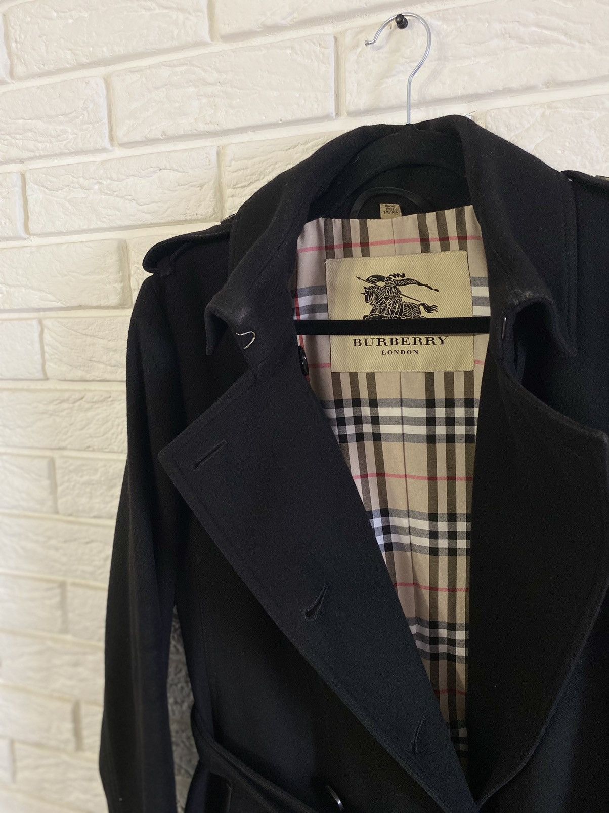 Burberry BURBERRY London Black Wool/Cashmere Belted Coat Size M / US 6-8 / IT 42-44 - 2 Thumbnail