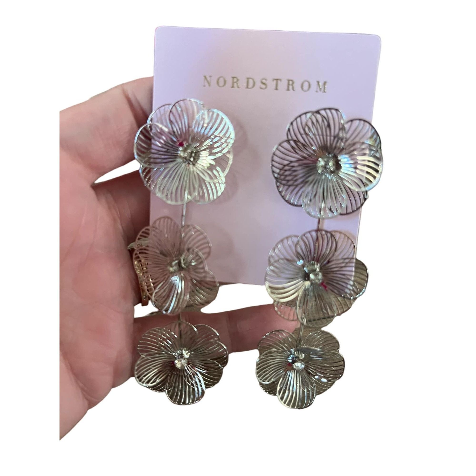 Bloomingdale's Bloomingdale’s Crystal Rhinestone Inlaid 3 Floral Dangle Fas Size ONE SIZE - 1 Thumbnail