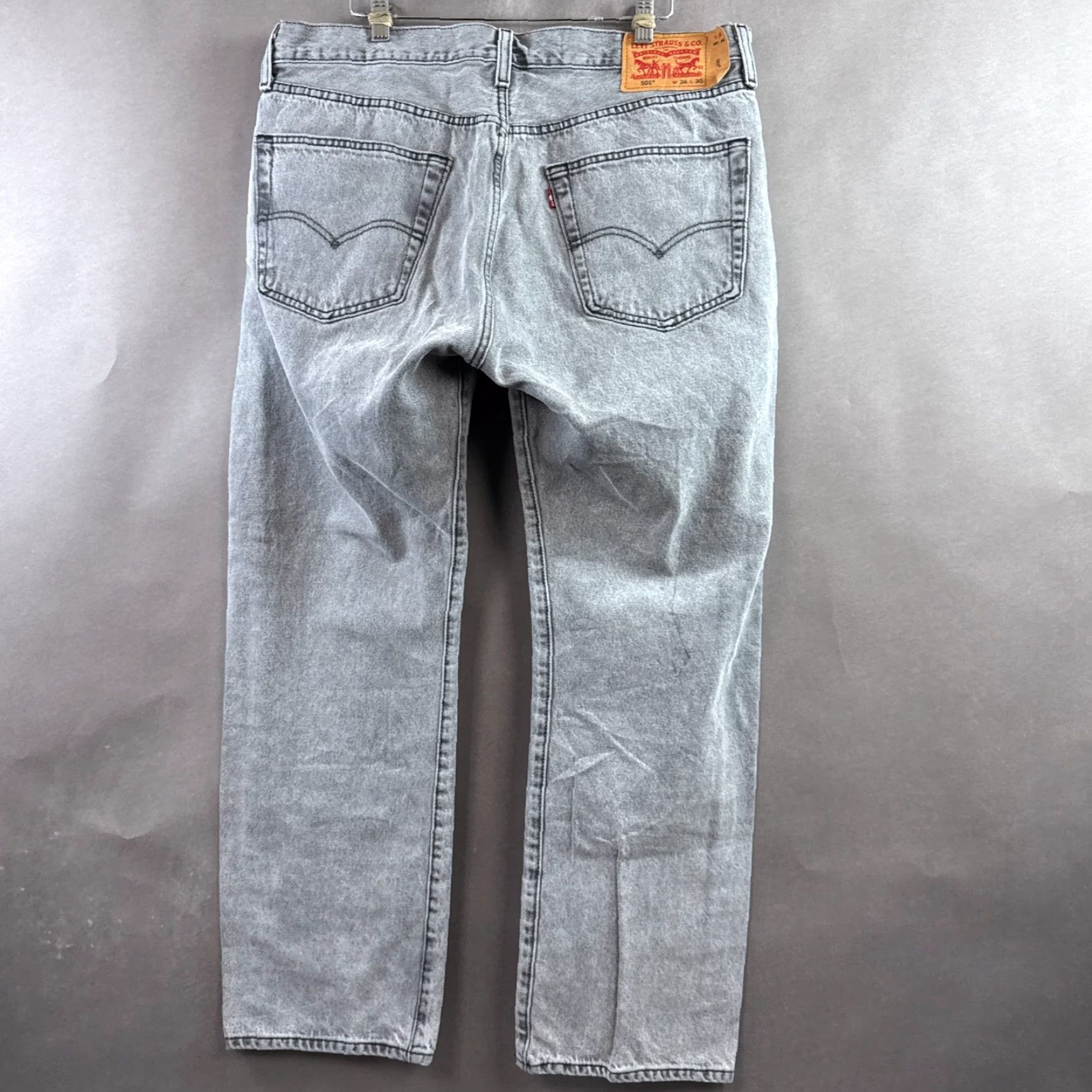 Levi's Levi's 501 Jeans Mens 36x30 Black Button Fly Denim Pants Distressed Vintage? No. Size US 36 / EU 52 - 3 Thumbnail