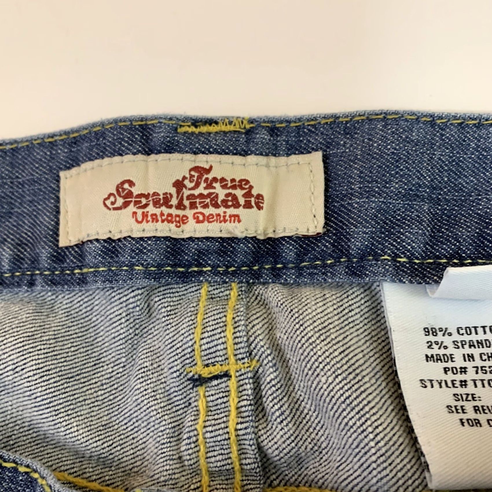 Denime VINTAGE True Soulmate Denim Jeans Women’s Blue 32x23 Size 7 Distressed Straight Leg Cotton Blend Zip Jeans Blue Womens 32x23 Size 28" / US 6 / IT 42 - 5 Thumbnail