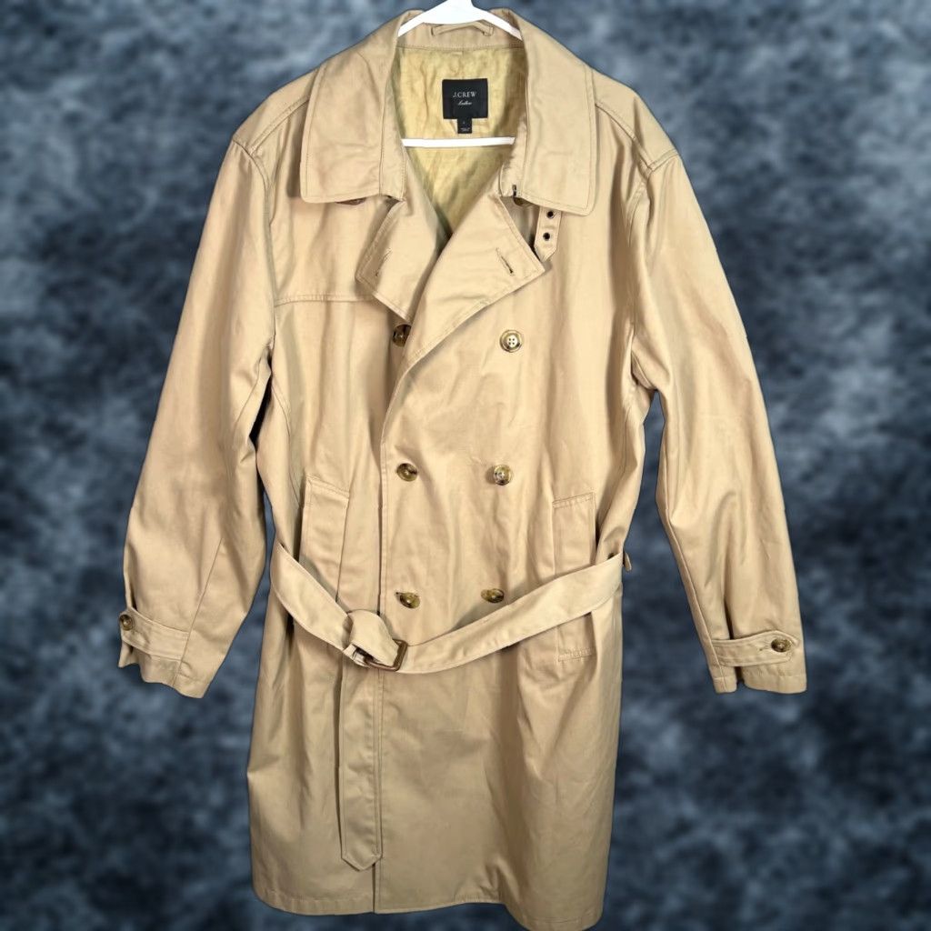 J.Crew J.CREW Ludlow Icon Mens Size Large Khaki Trench Coat Double-Breasted Belted Size US L / EU 52-54 / 3 - 1 Thumbnail
