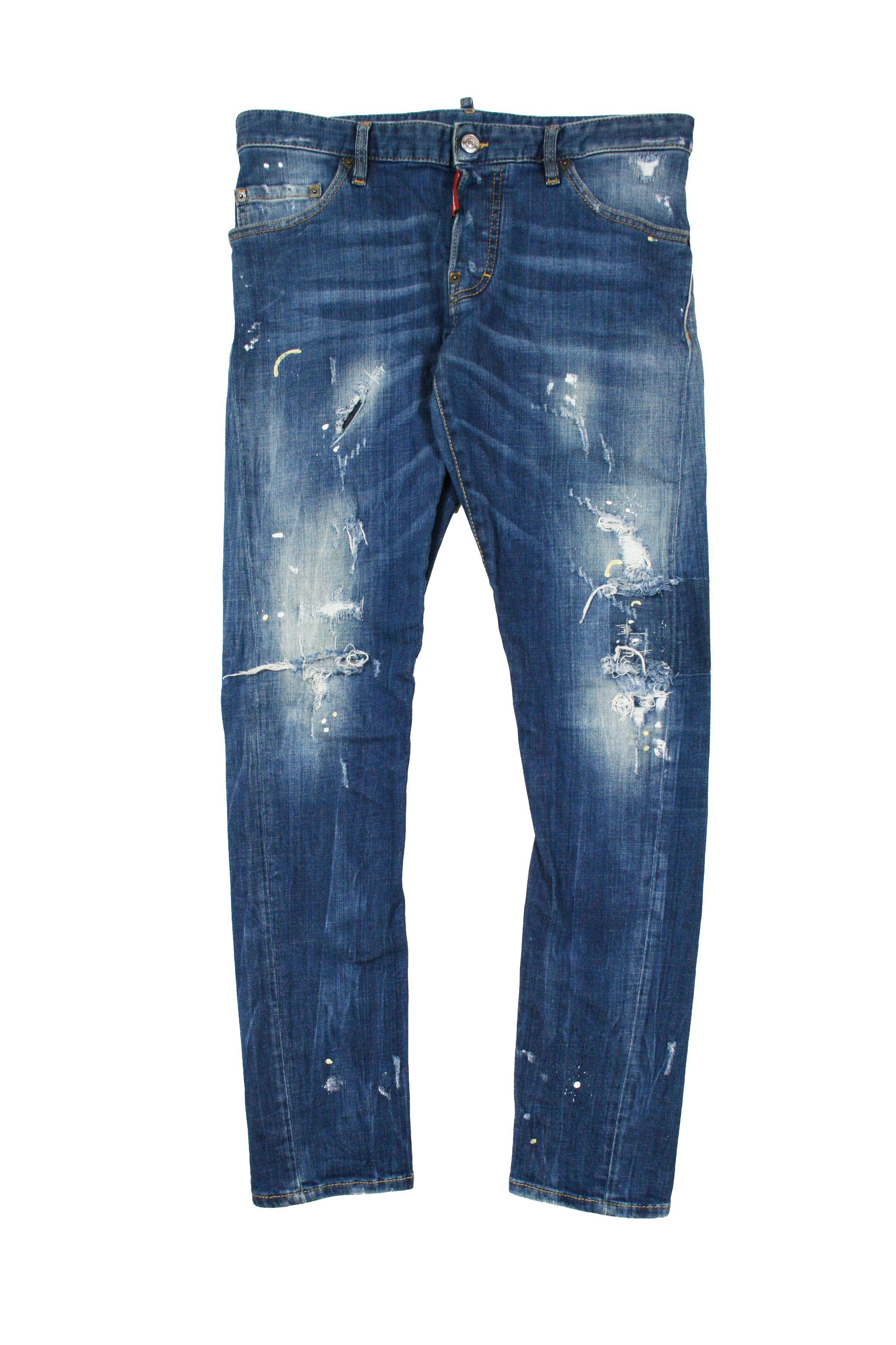 Dsquared2 Sexy Twist Painter Cropped Y2K Distressed Jeans Size US 30 / EU 46 - 1 Thumbnail