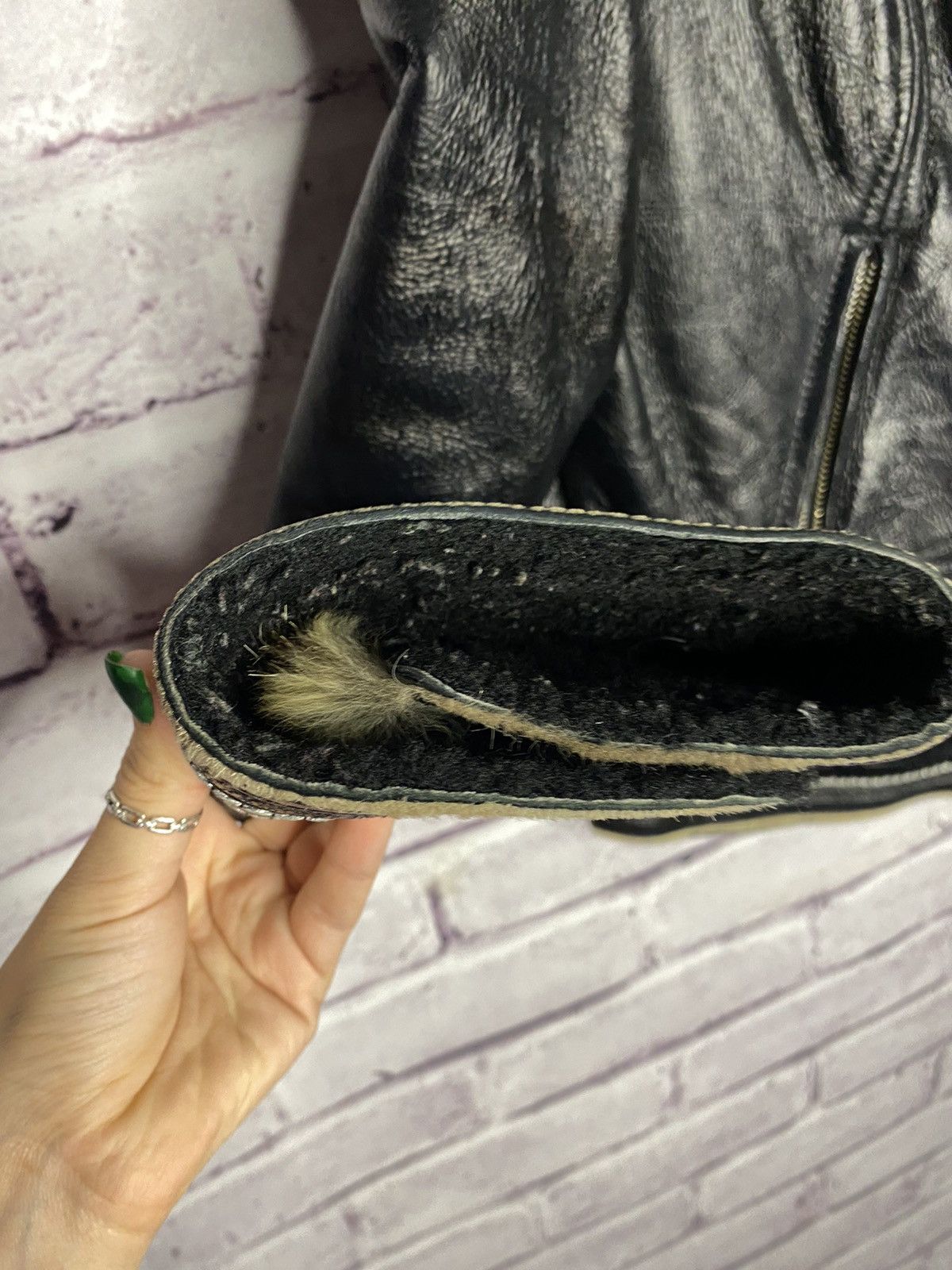 Other Vintage Avant Garde women's leather jacket with natural fur Size S / US 4 / IT 40 - 7 Thumbnail