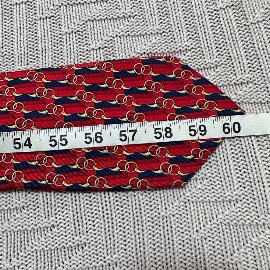 Gucci Vintage Gucci red horse bit print silk tie Size ONE SIZE - 5 Thumbnail
