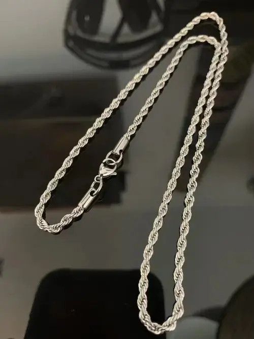 Jewelry Twisted Rope Chain 3mm - 20 inch Size ONE SIZE - 2 Thumbnail
