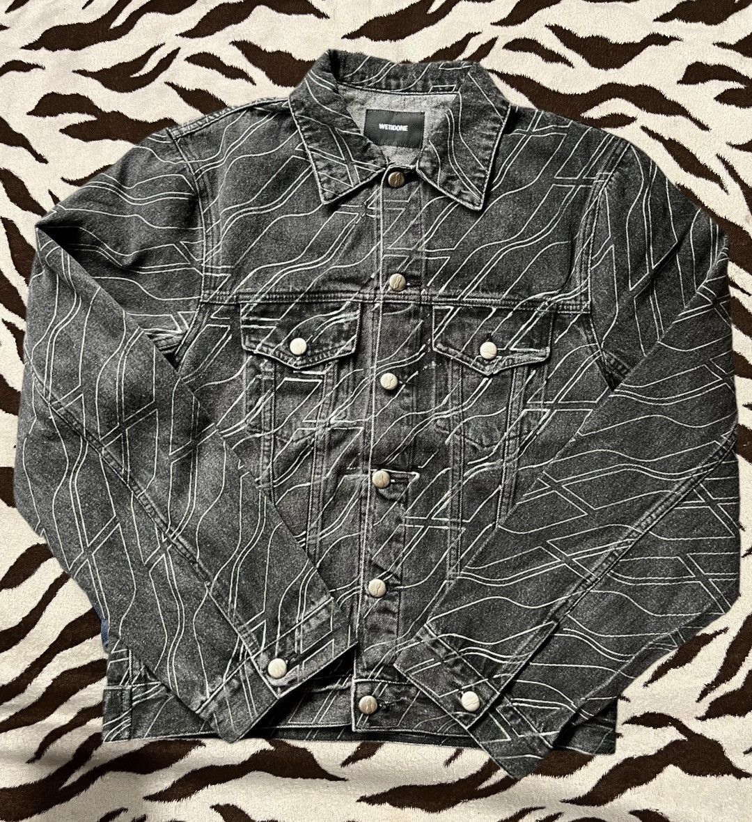 WE11DONE WE11DONE GLOW IN THE DARK LOGO PATTERN DENIM JACKET Size US M / EU 48-50 / 2 - 1 Thumbnail