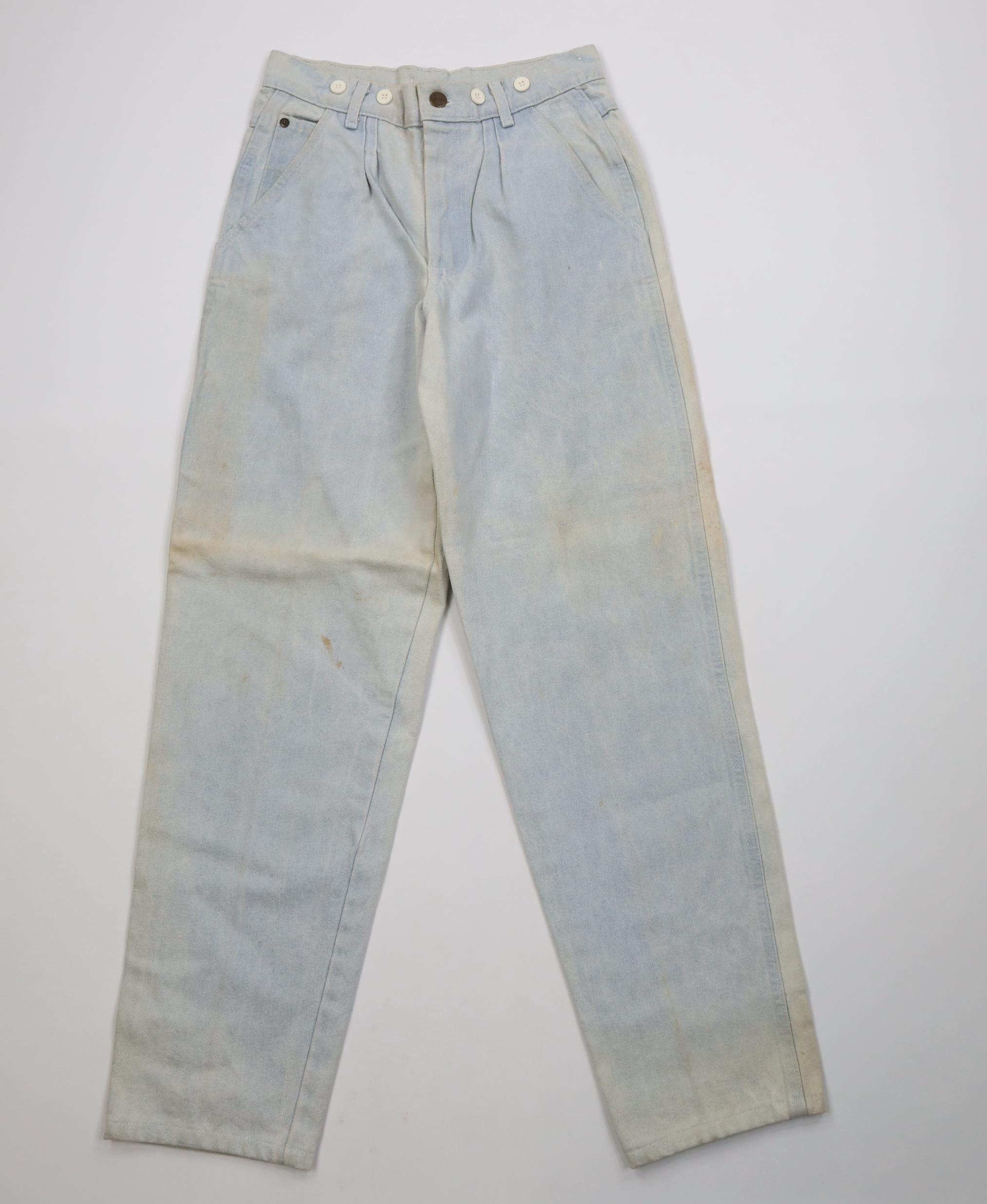 Vintage Vintage 70s Streetwear Pleated Straight Leg Denim Jeans USA Size 29" - 1 Thumbnail