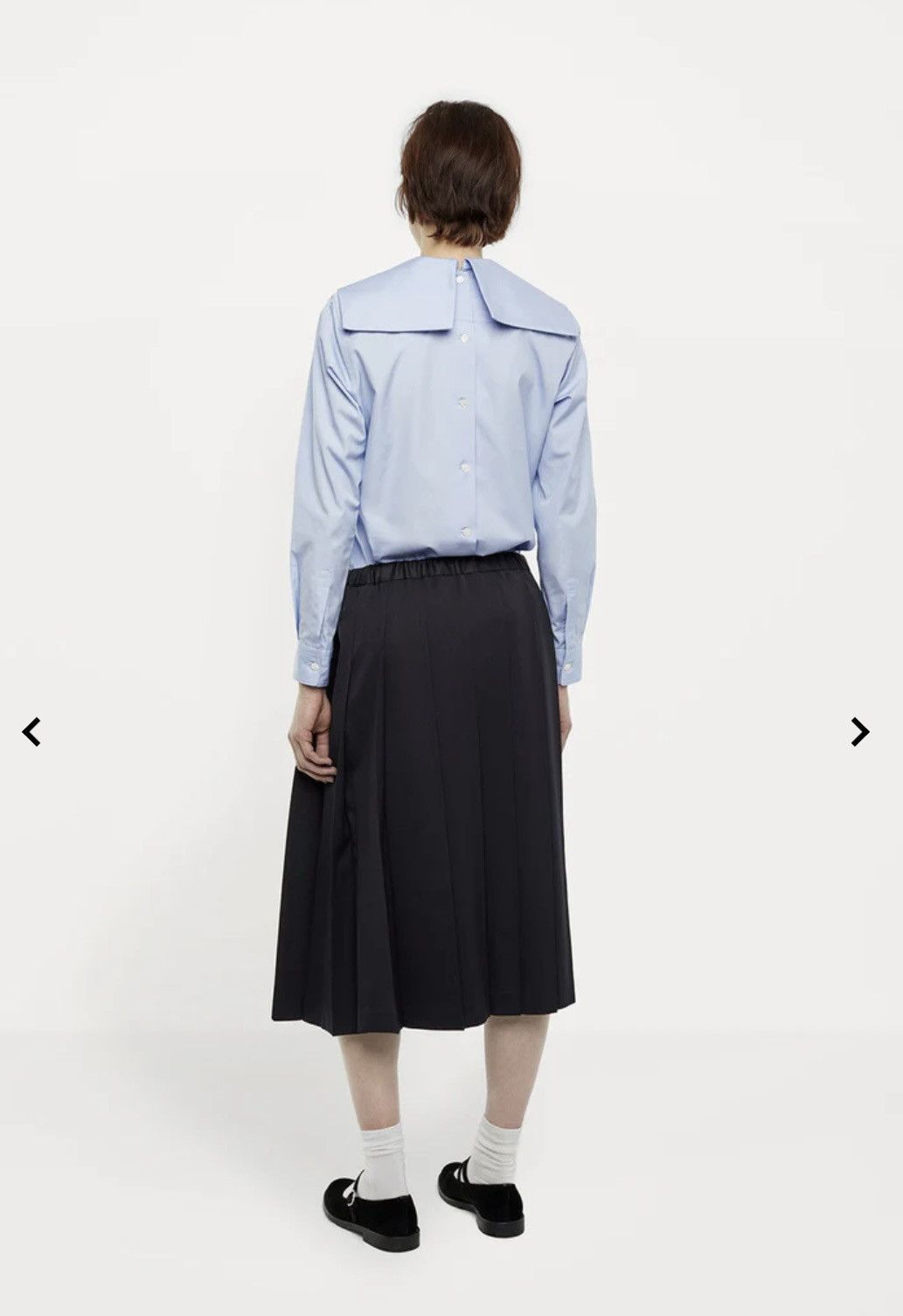 Comme des Garcons Girl Comme Des Garçons Girl Navy Pleated Wool Skirt Size 26" / US 2 / IT 38 - 3 Thumbnail