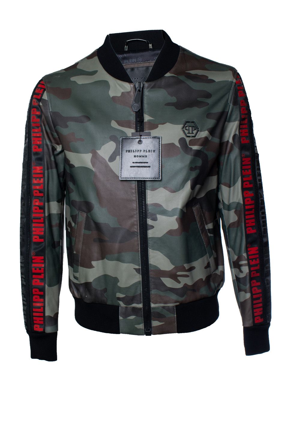 Philipp Plein Philipp Plein, camo leather bomber jacket Size US L / EU 52-54 / 3 - 1 Thumbnail