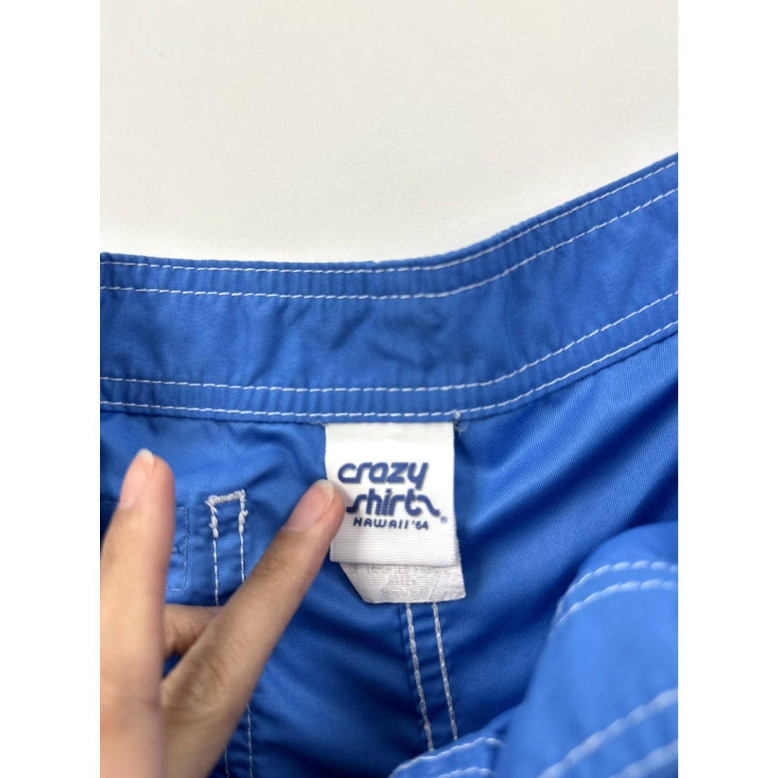 Vintage VINTAGE Crazy Shirt Boardshorts T-Shirt Juniors 7 Women Blue 90s Hawaiian Shirt Girls Size M / US 6-8 / IT 42-44 - 4 Thumbnail