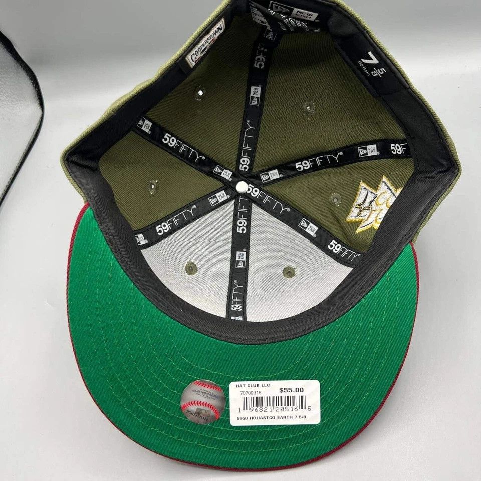 New Era Houston Astros Hat Men 7 5/8 59Fifty New Era MLB Fitted Cap Size ONE SIZE - 6 Thumbnail