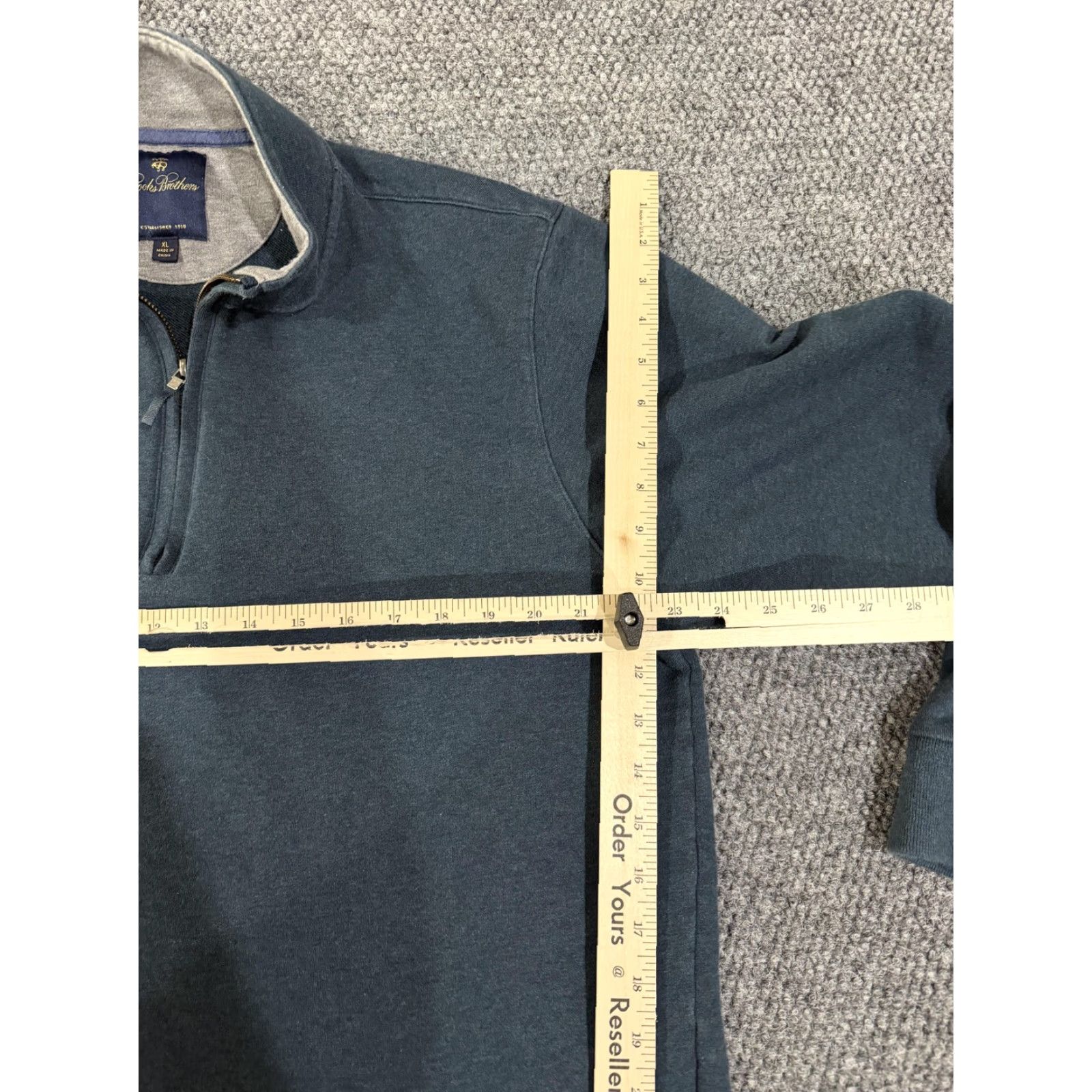 Brooks Brothers Brooks Brothers Sweatshirt Mens XL Blue Quarter Zip Mock Neck Pullover Size US XL / EU 56 / 4 - 4 Thumbnail