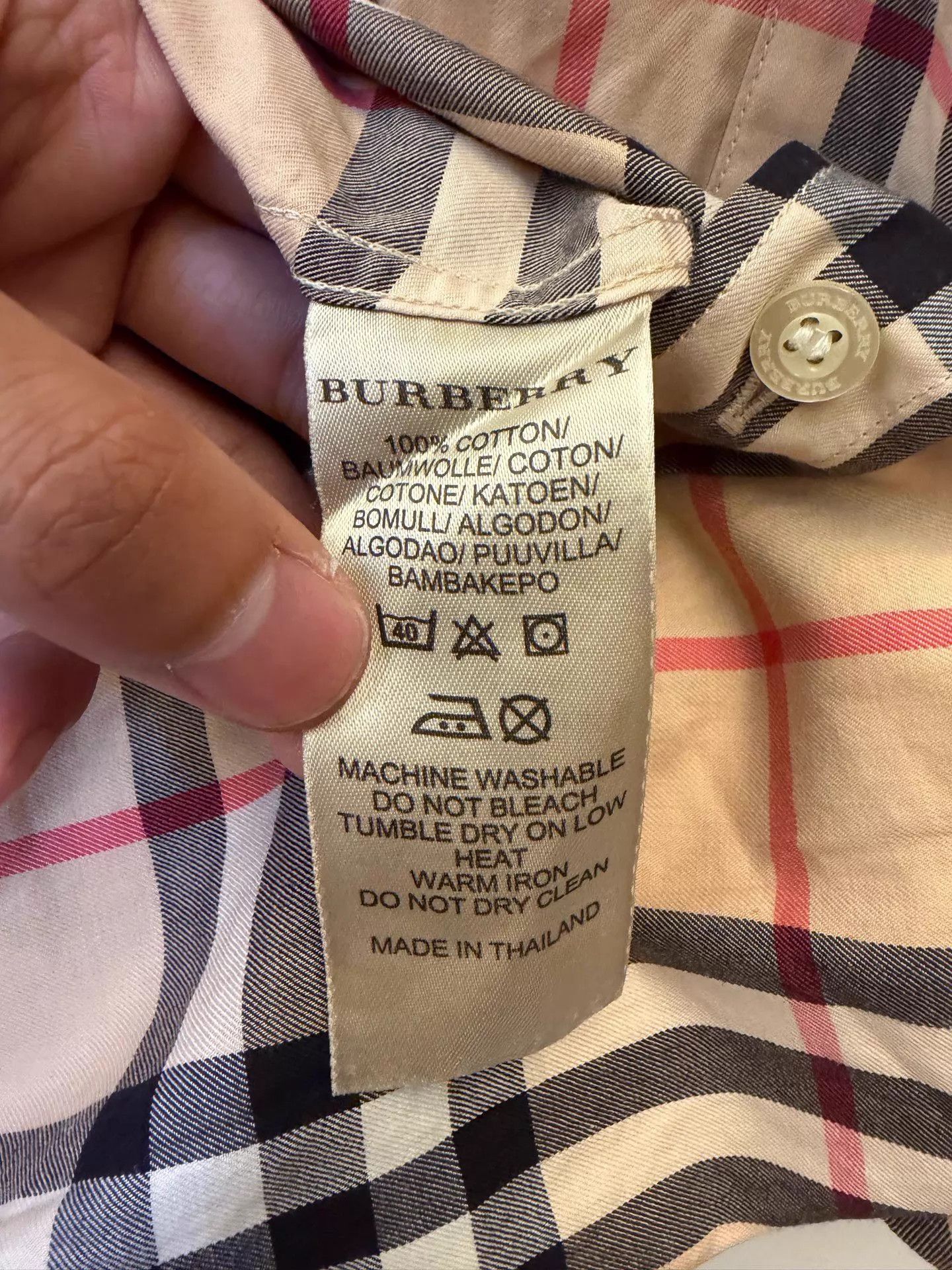 Burberry Burberry Check & Stripe Colorblock Long Sleeve Shirt L Size L / US 10 / IT 46 - 5 Thumbnail