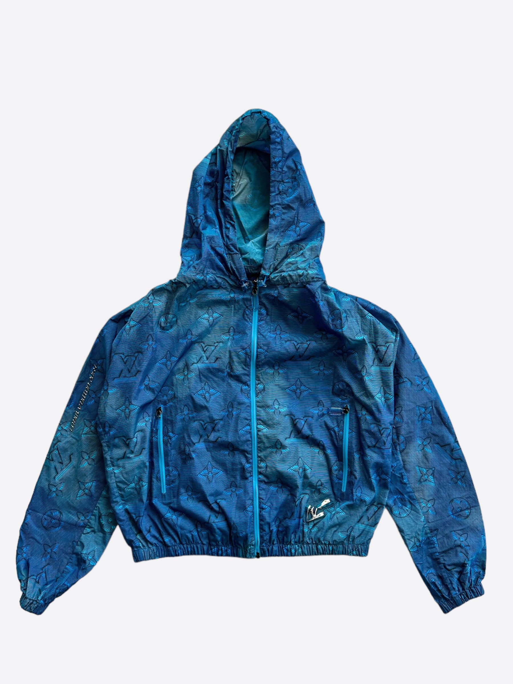 image of Louis Vuitton Blue 2054 Monogram Windbreaker, Men's (Size XL)