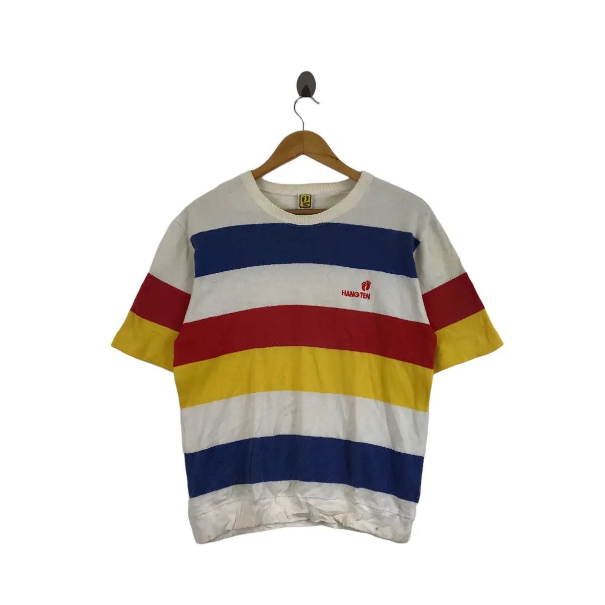 Hang Ten Vintage 80’ HANG TEN SURF Striped Hawaii Rainbow Tee Shirt Size US L / EU 52-54 / 3 - 1 Thumbnail
