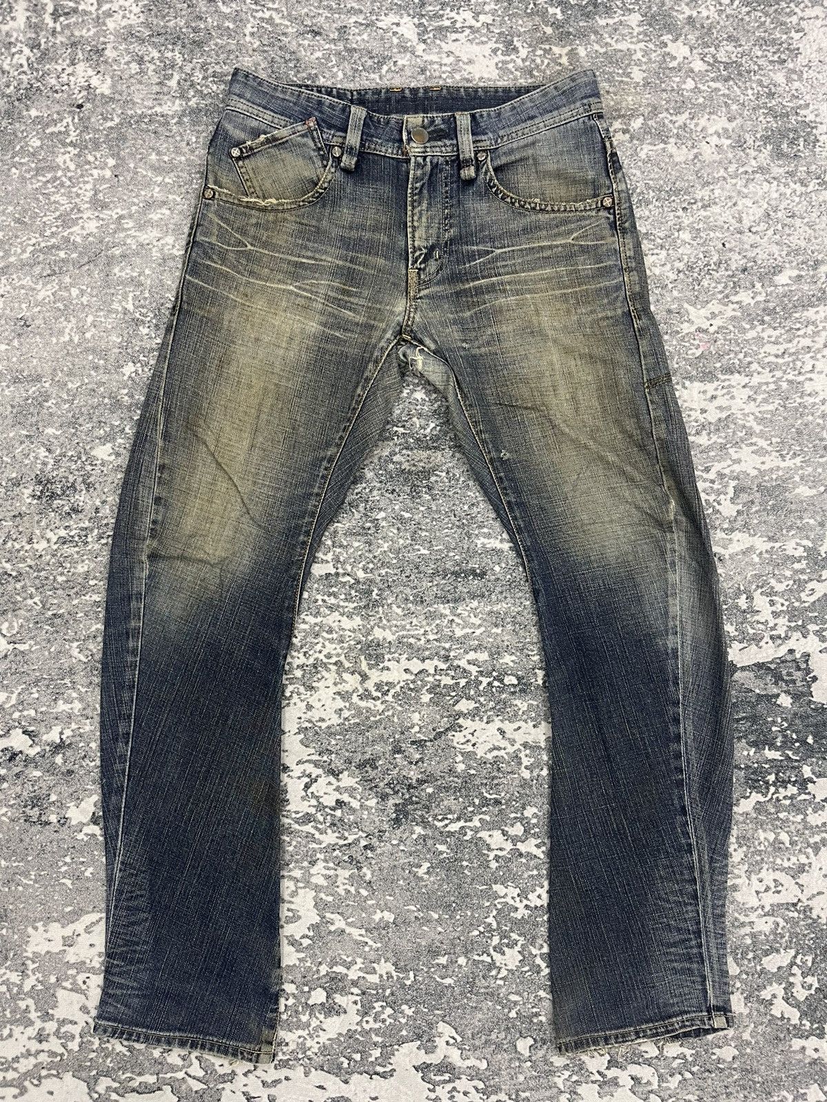 image of Edwin Eg5001 E-Function Curve Denim Distressed in Faded Blue, Men's (Size 32)