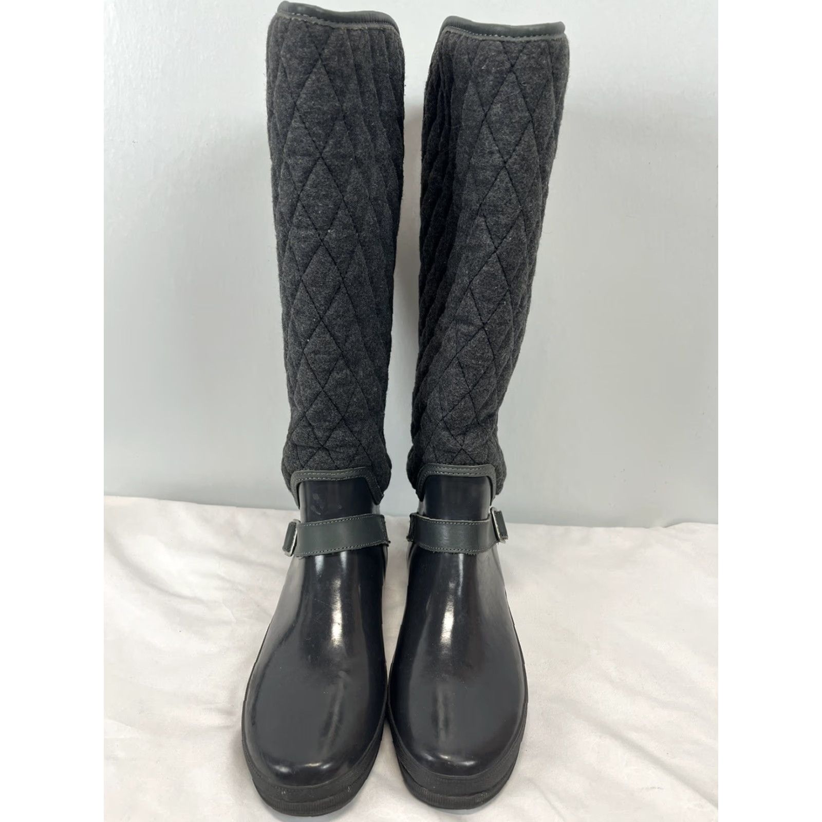 Sperry VINTAGE Sperry Top Sider Hingham Quilted Tall Rain Boots Sz 8 Gray Womens Size M / US 6-8 / IT 42-44 - 3 Thumbnail