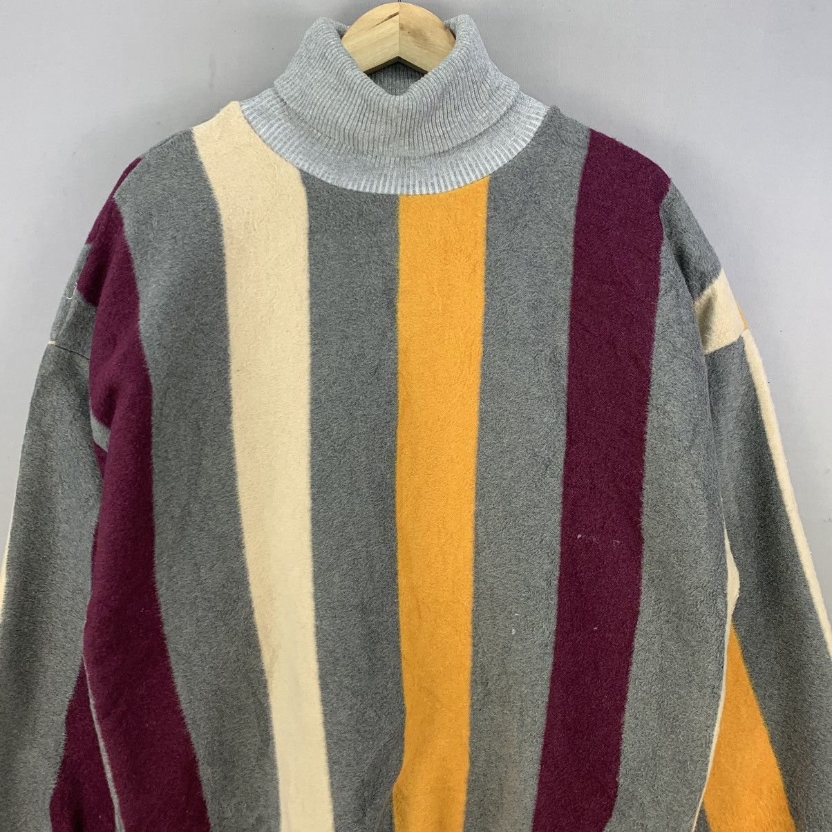 Japanese Brand Retro Colour Block Striped Turtleneck Coogi Style Sweater Size US XL / EU 56 / 4 - 3 Thumbnail