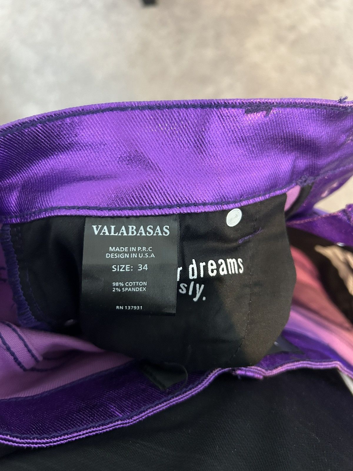 Valabasas Purple “Van Gogh” Cargo Flares Size US 34 / EU 50 - 1 Thumbnail